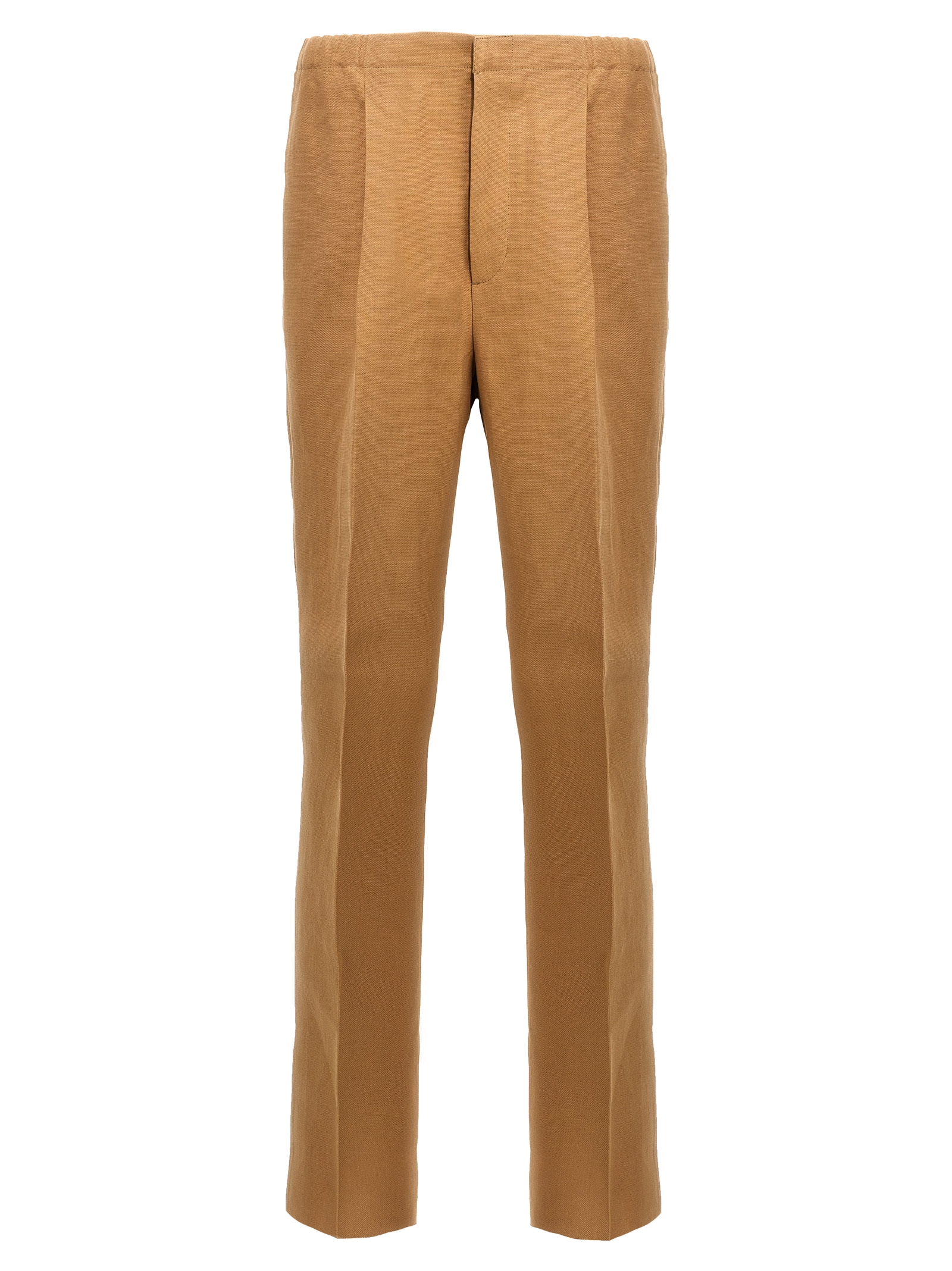 Beige Paper Casual Pants