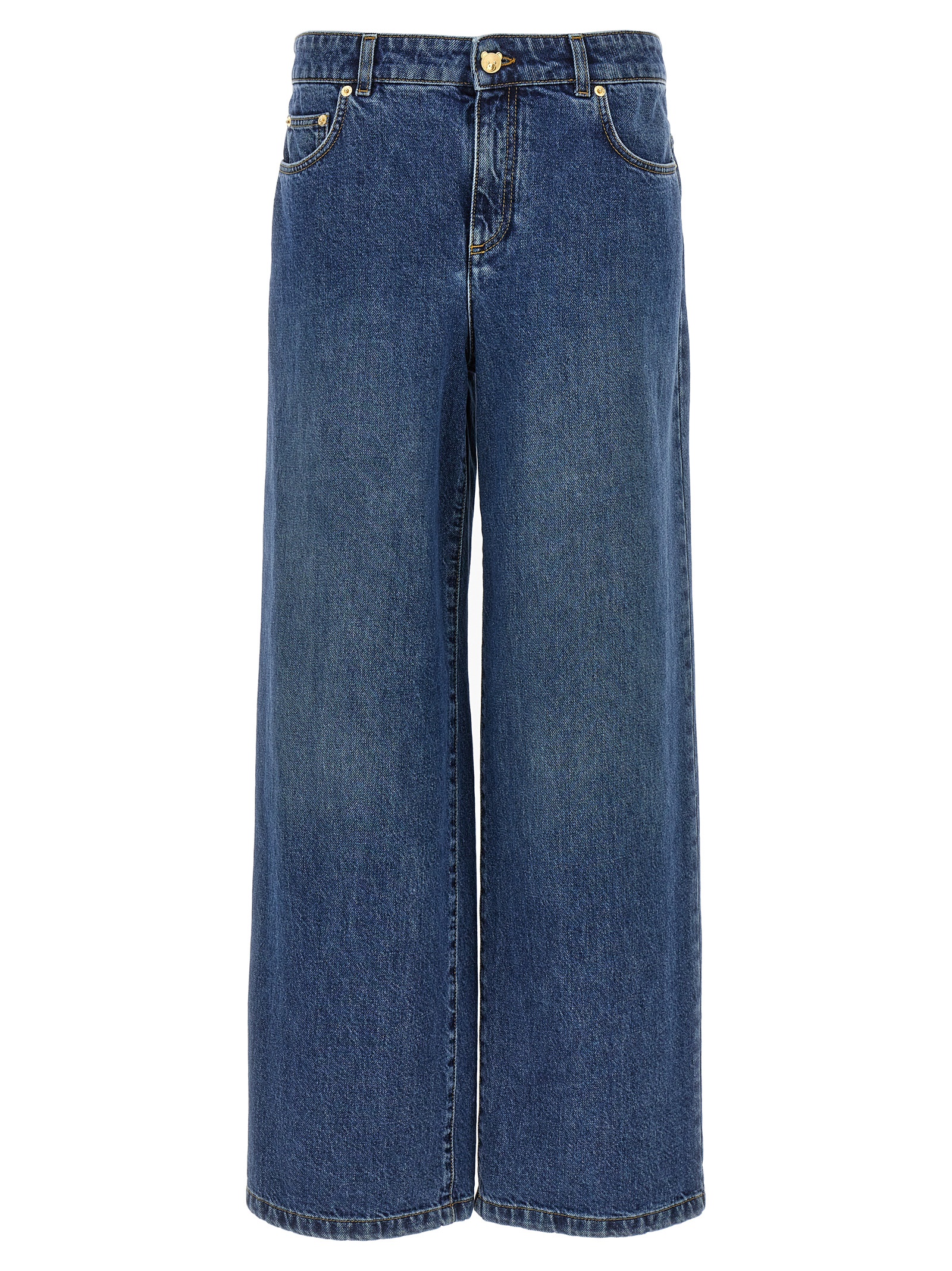 Blue Cotton Relaxed Fit Jeans