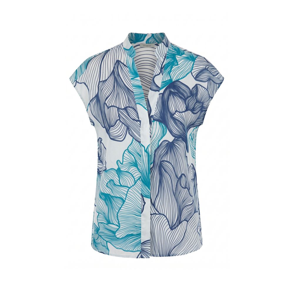 Blue Cotton Women Shirt
