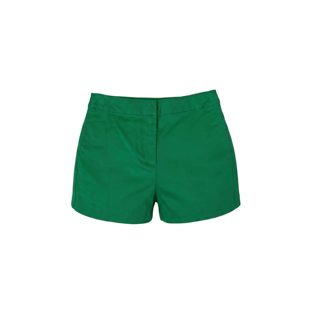 Green Cotton Womens Shorts