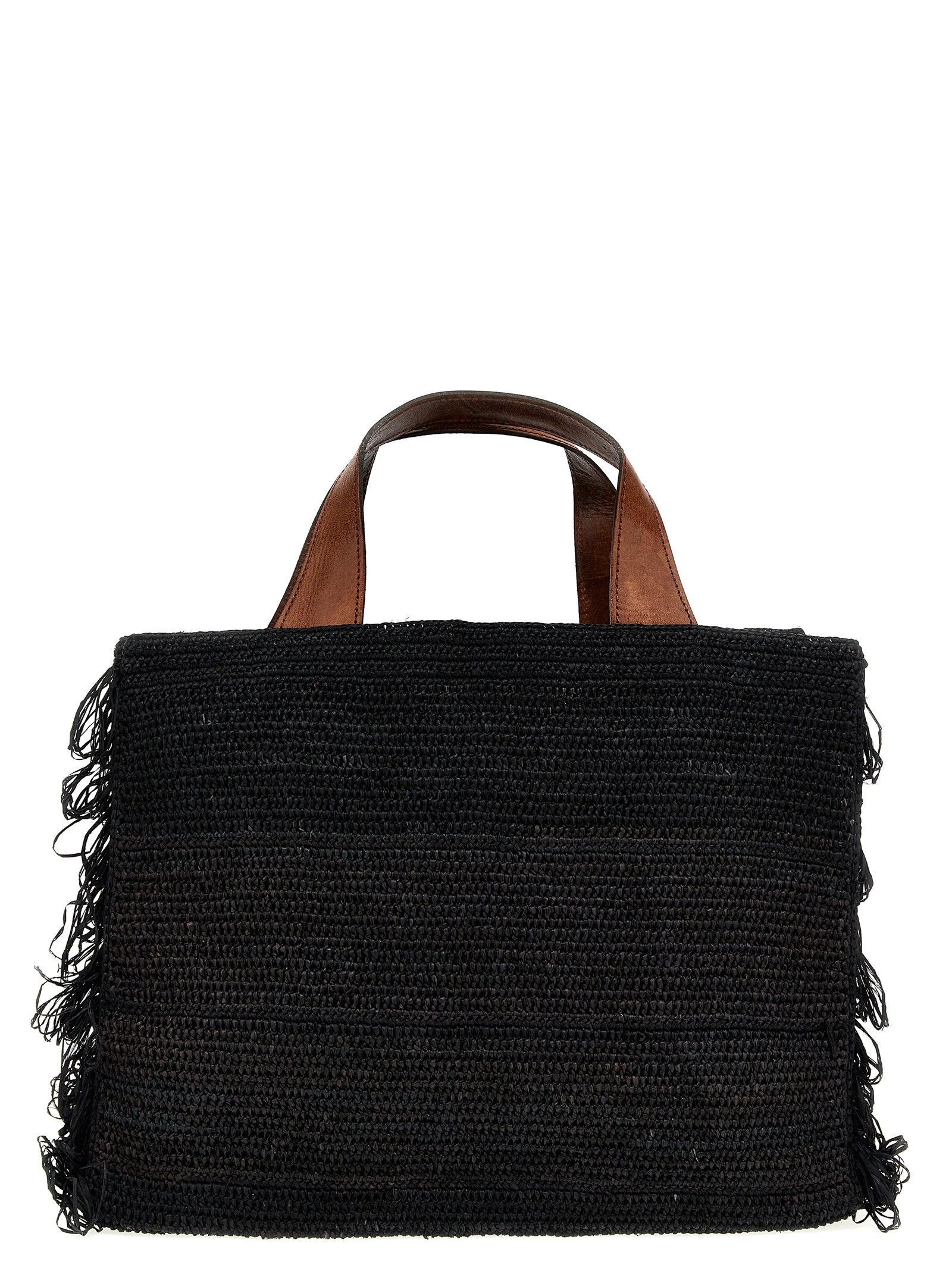 Black Raffia Handbag