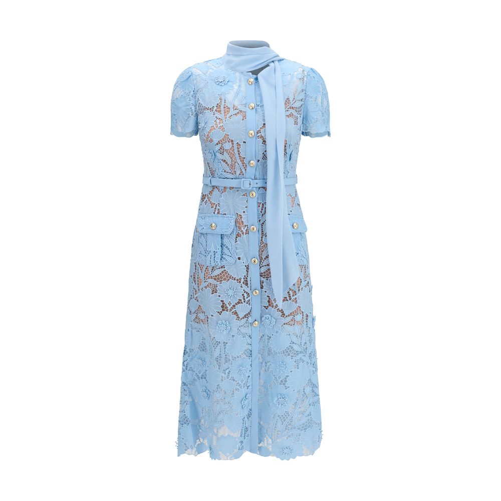 Blue Polyester Casual Dress