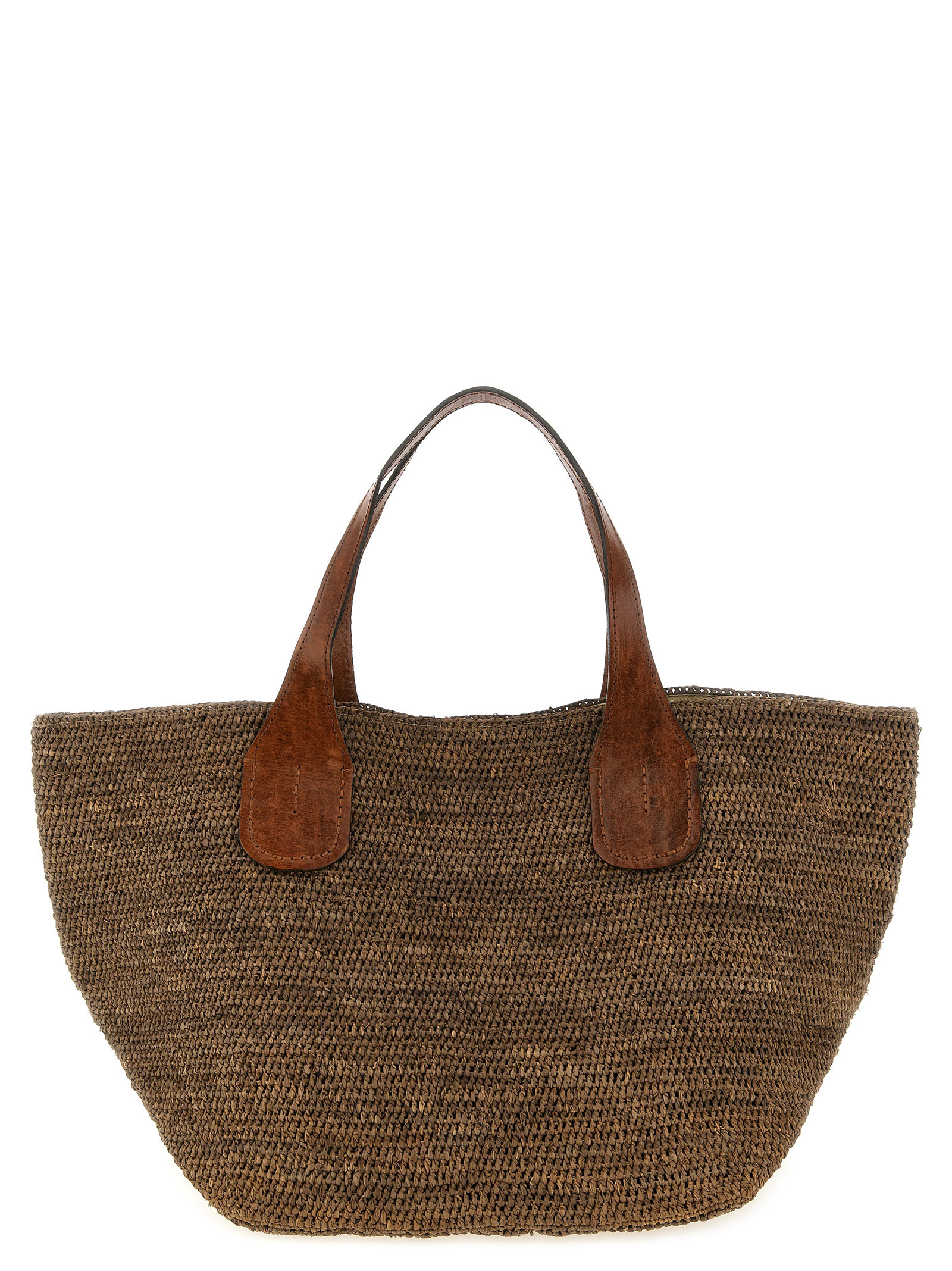 Brown Raffia Tote Bag