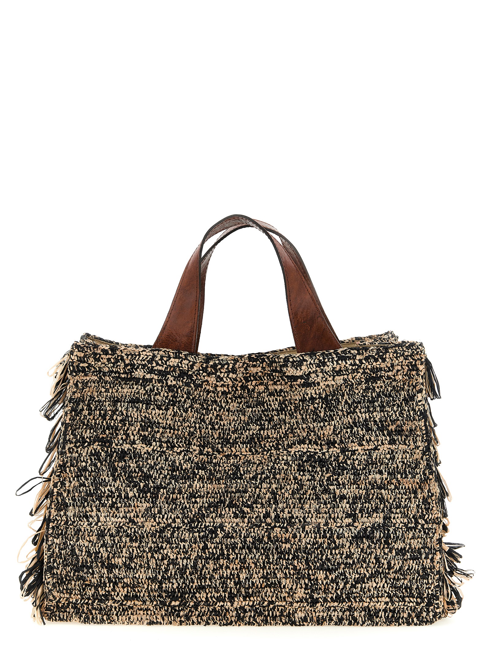 Bicolor Raffia Handbag