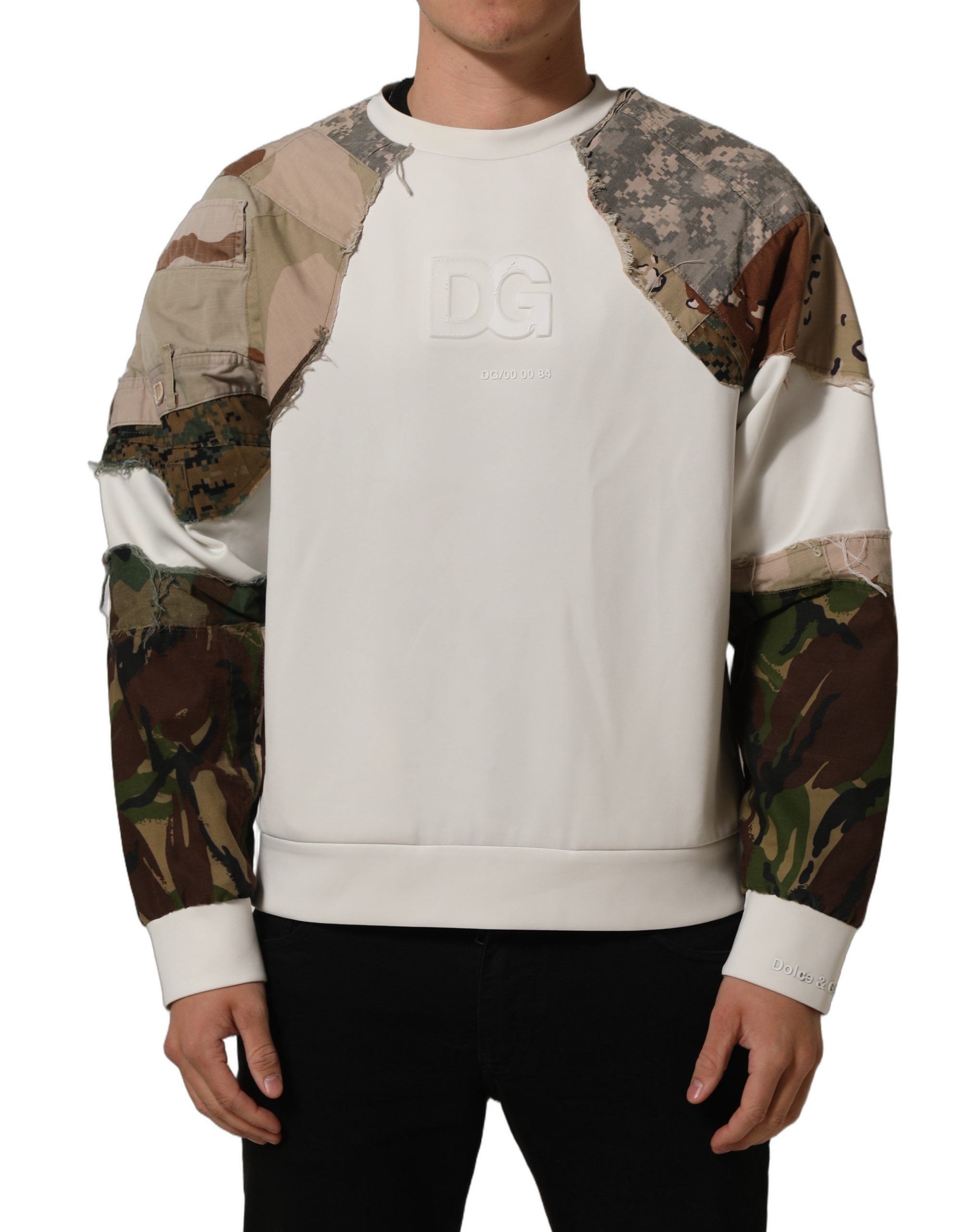 Multicolor Camo Patchwork Sweatshirt Sweater