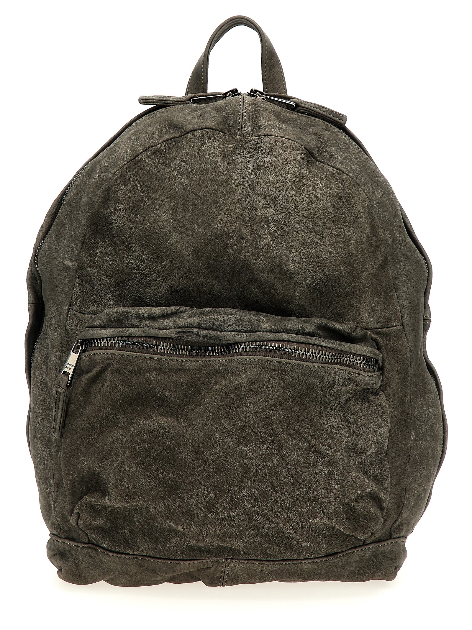 Gray Lamb Leather Backpack