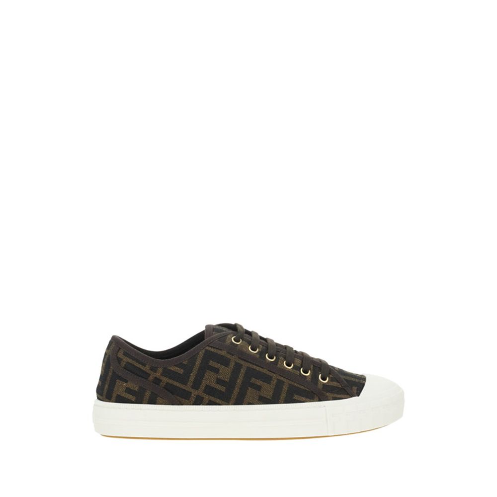 Brown Polyamide Low Top Sneakers