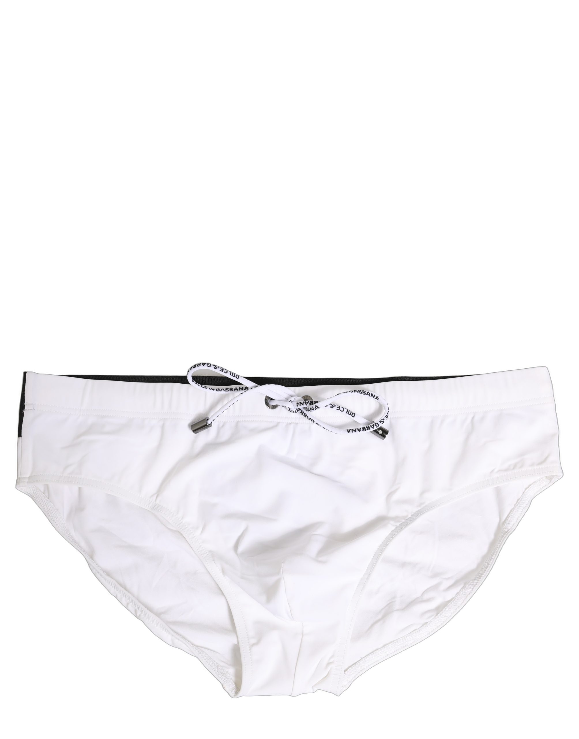 White Stretch Drawstring Swim Brief Swimwear