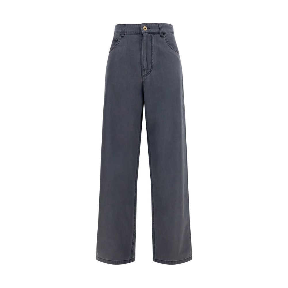 Black Cotton Straight-Leg Jeans
