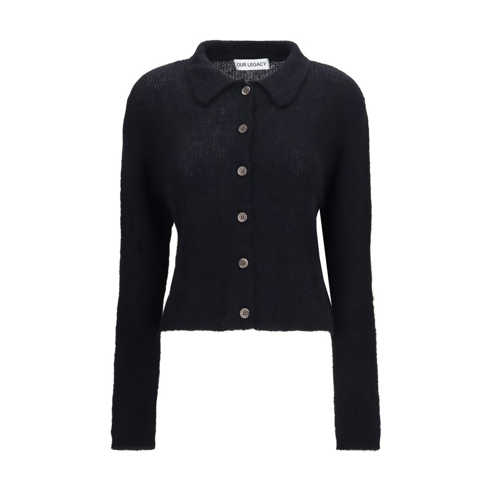 Black Alpaca Vicugna Pacos Cardigan