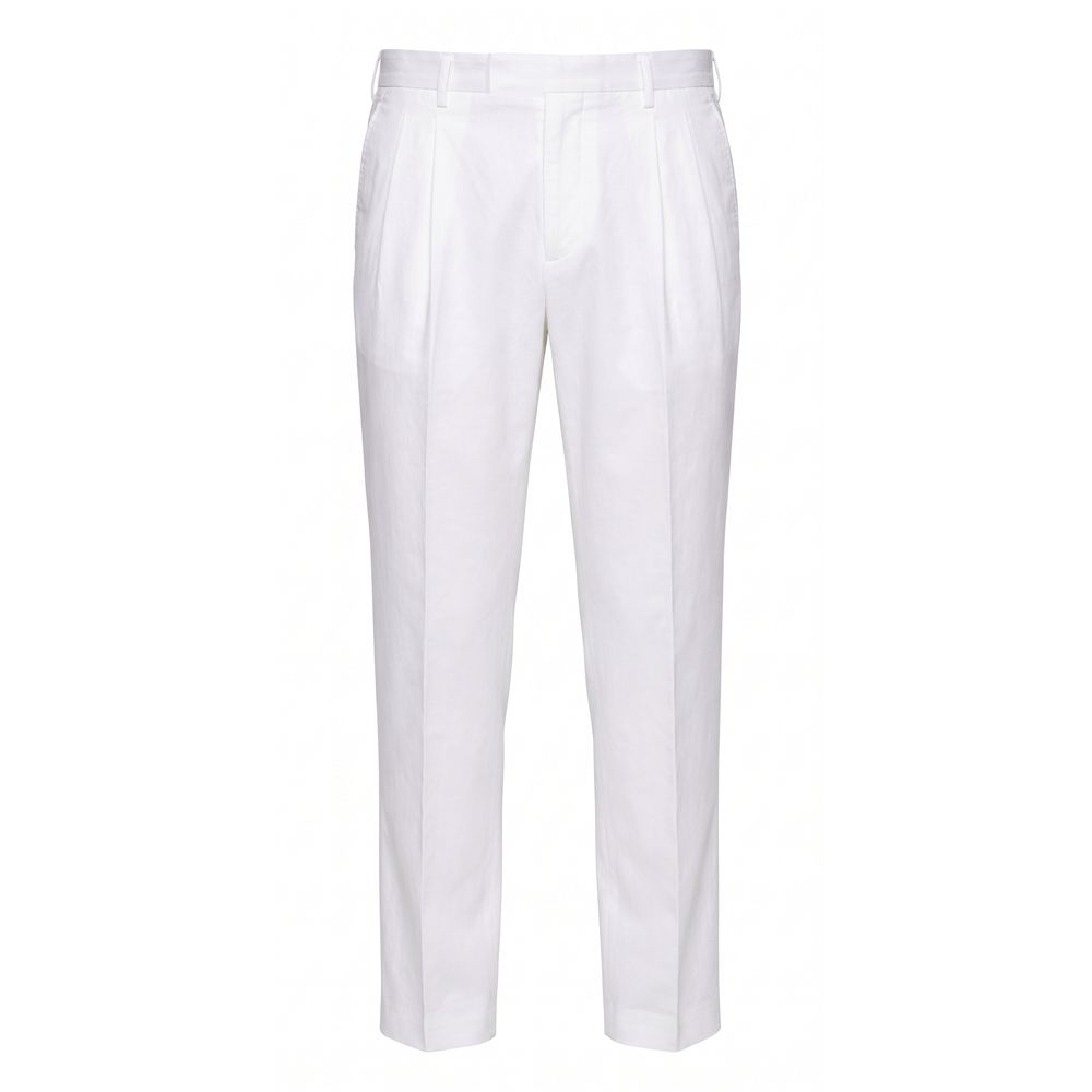 White Cotton Men Pant