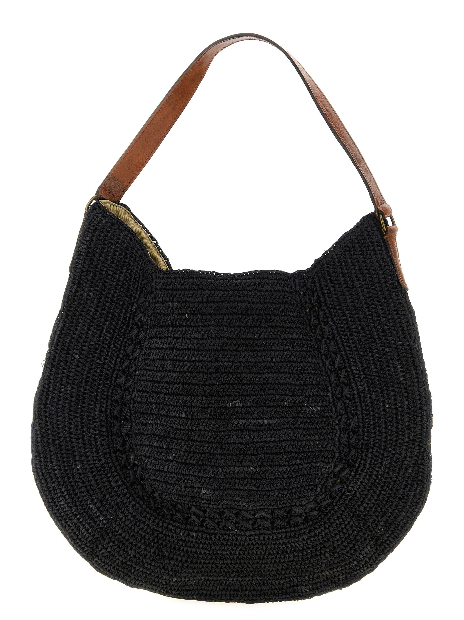 Black Raffia Shoulder Bag