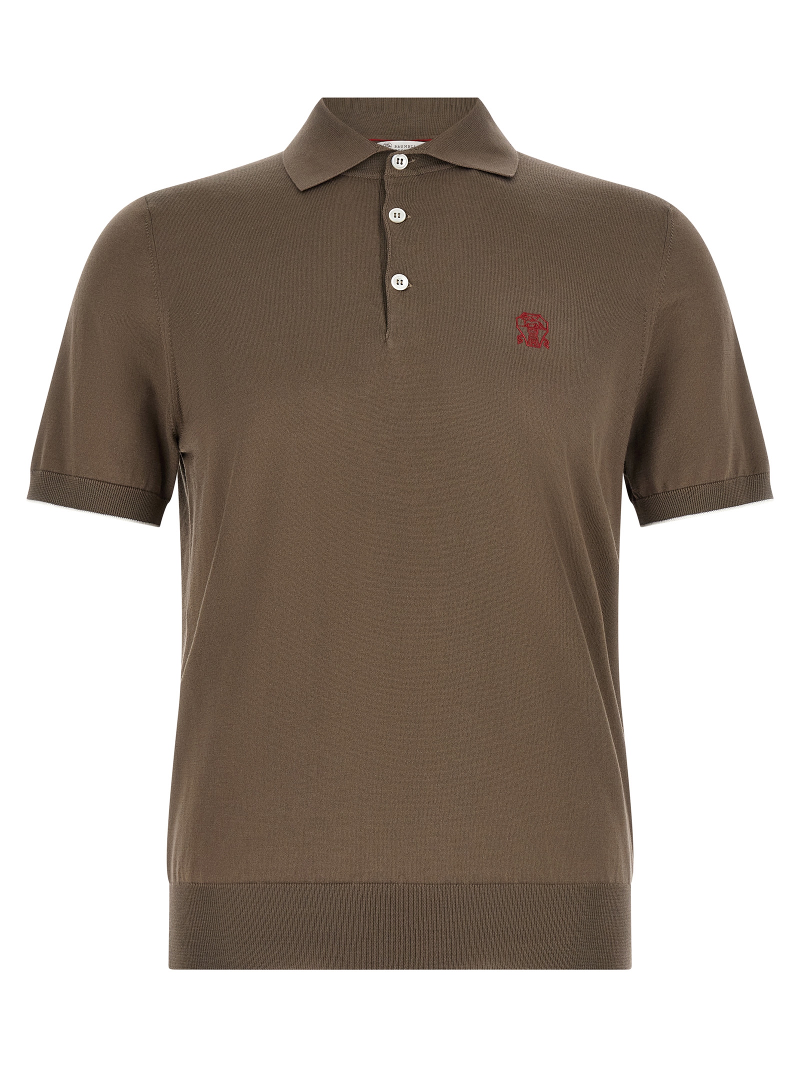 Brown Cotton Polo Shirt