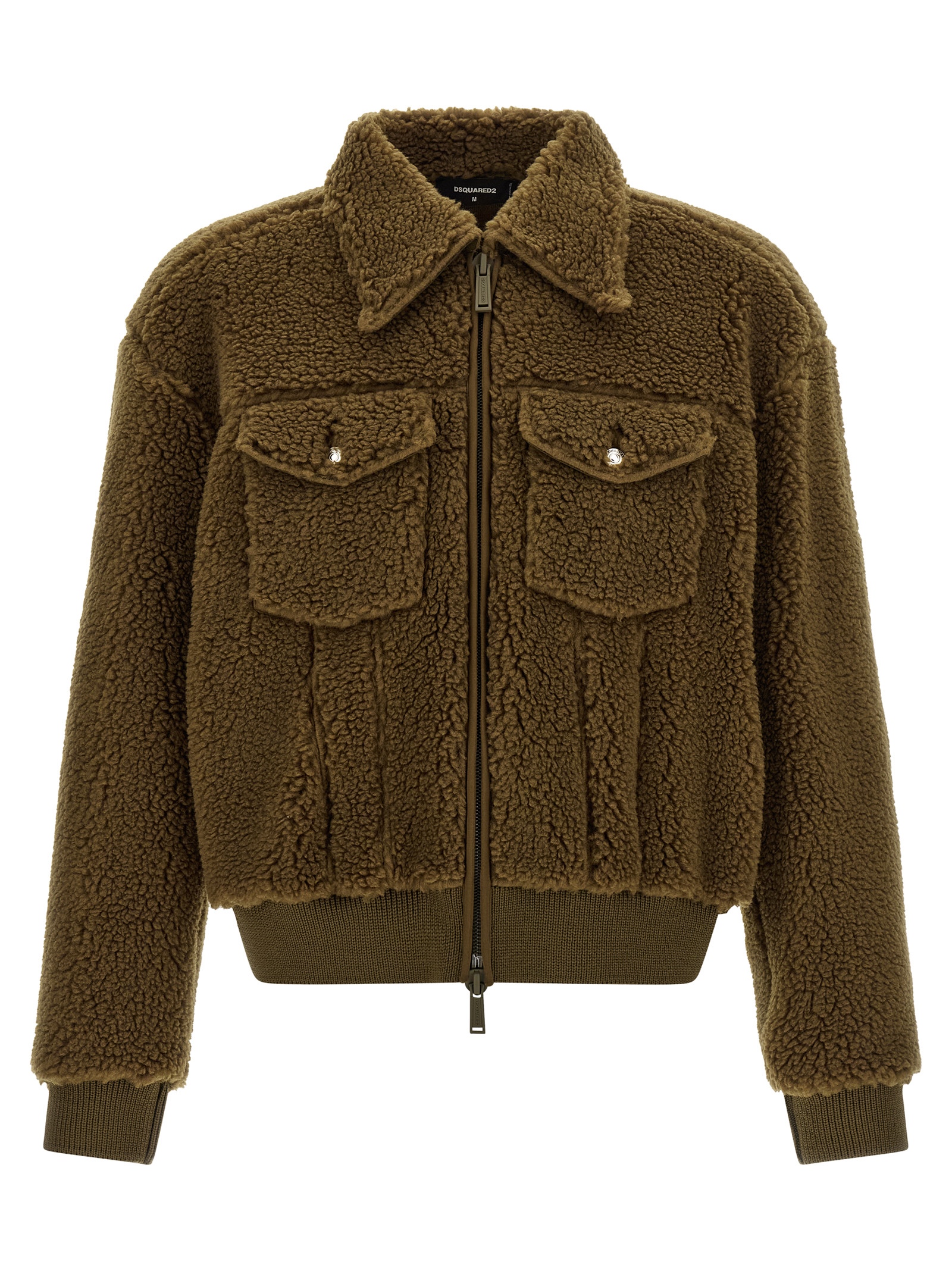 Brown Polyester Full-Length Jacket