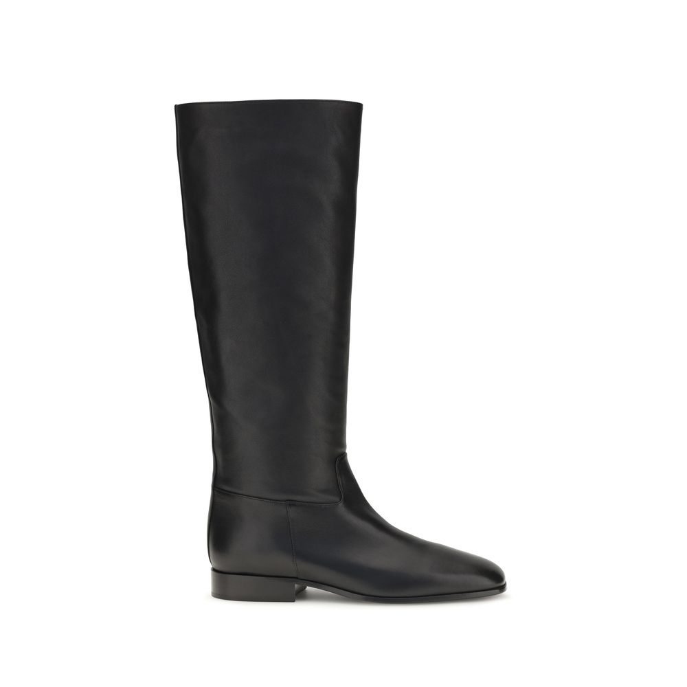 Black Calf Leather Bos Taurus Ankle Boots
