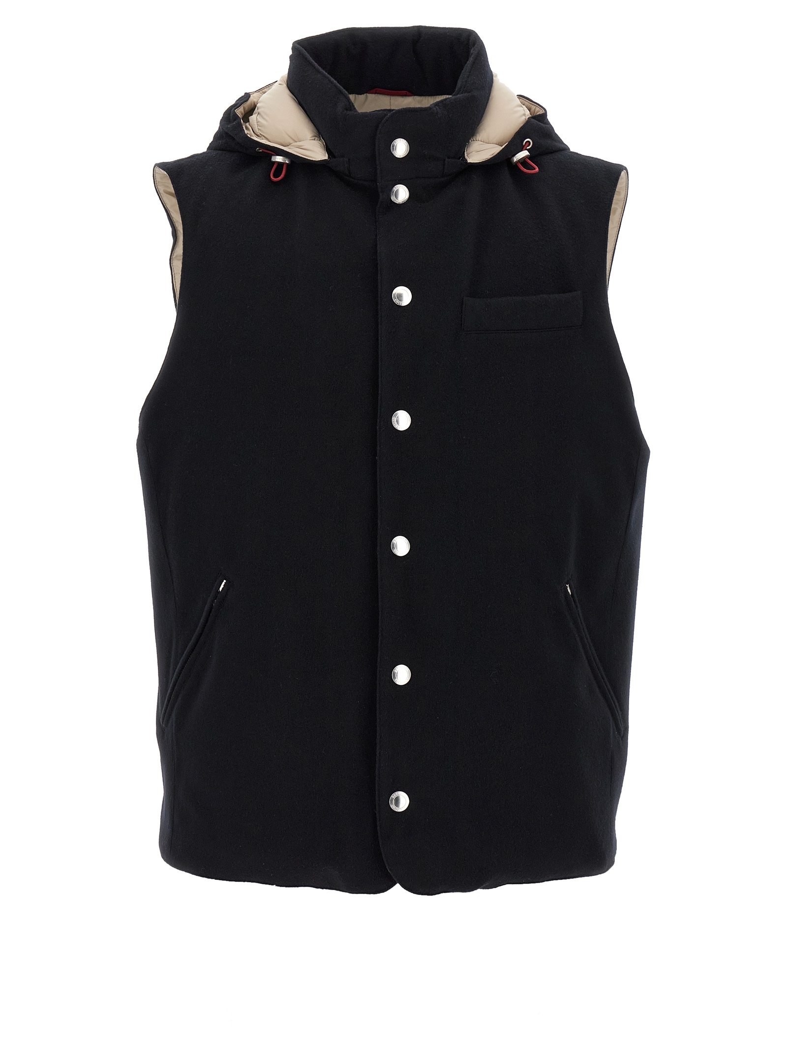 Black Wool Sleeveless Jacket