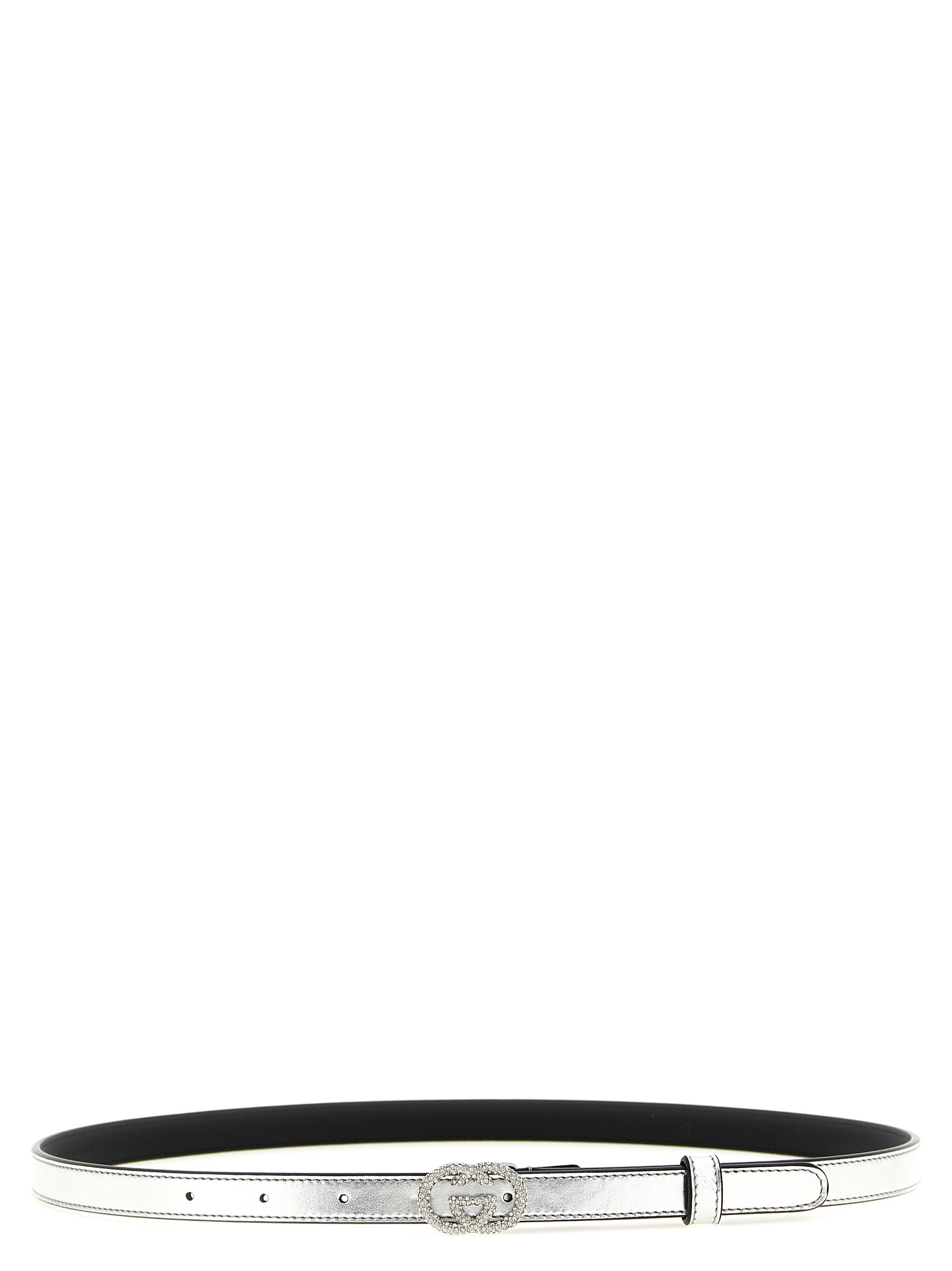 Silver Calfskin Thin Belt