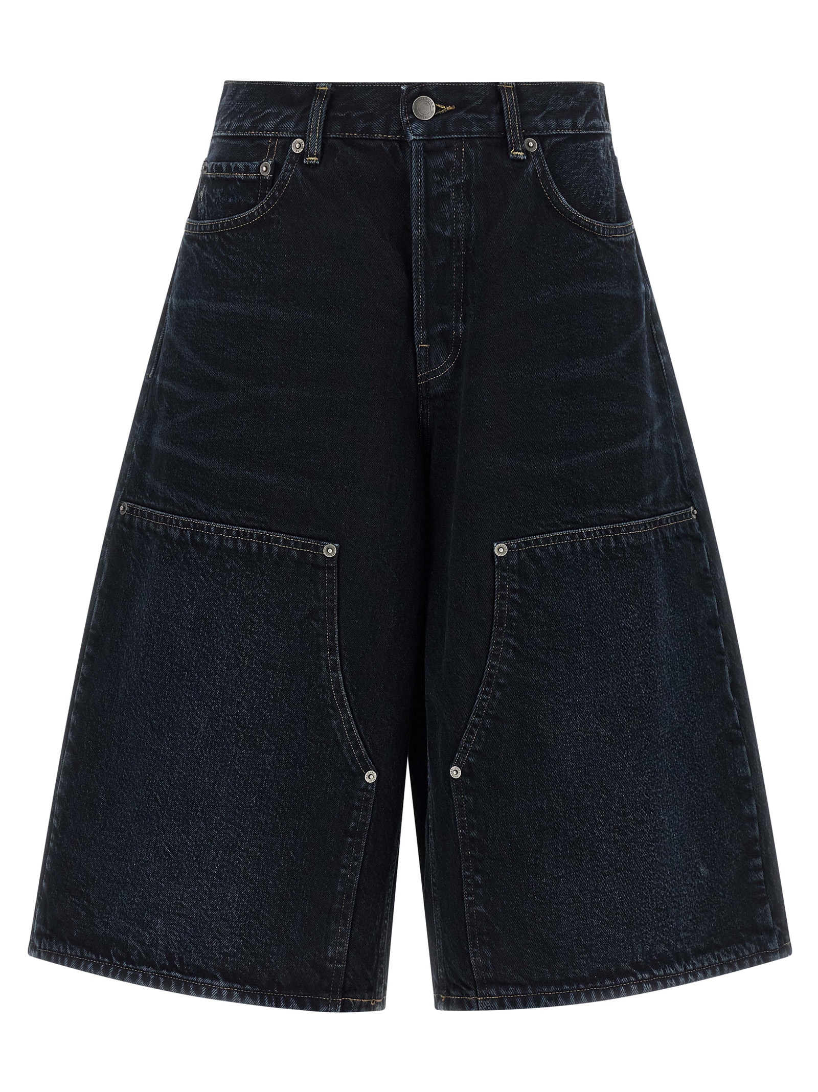 Blue Cotton Bermuda Shorts
