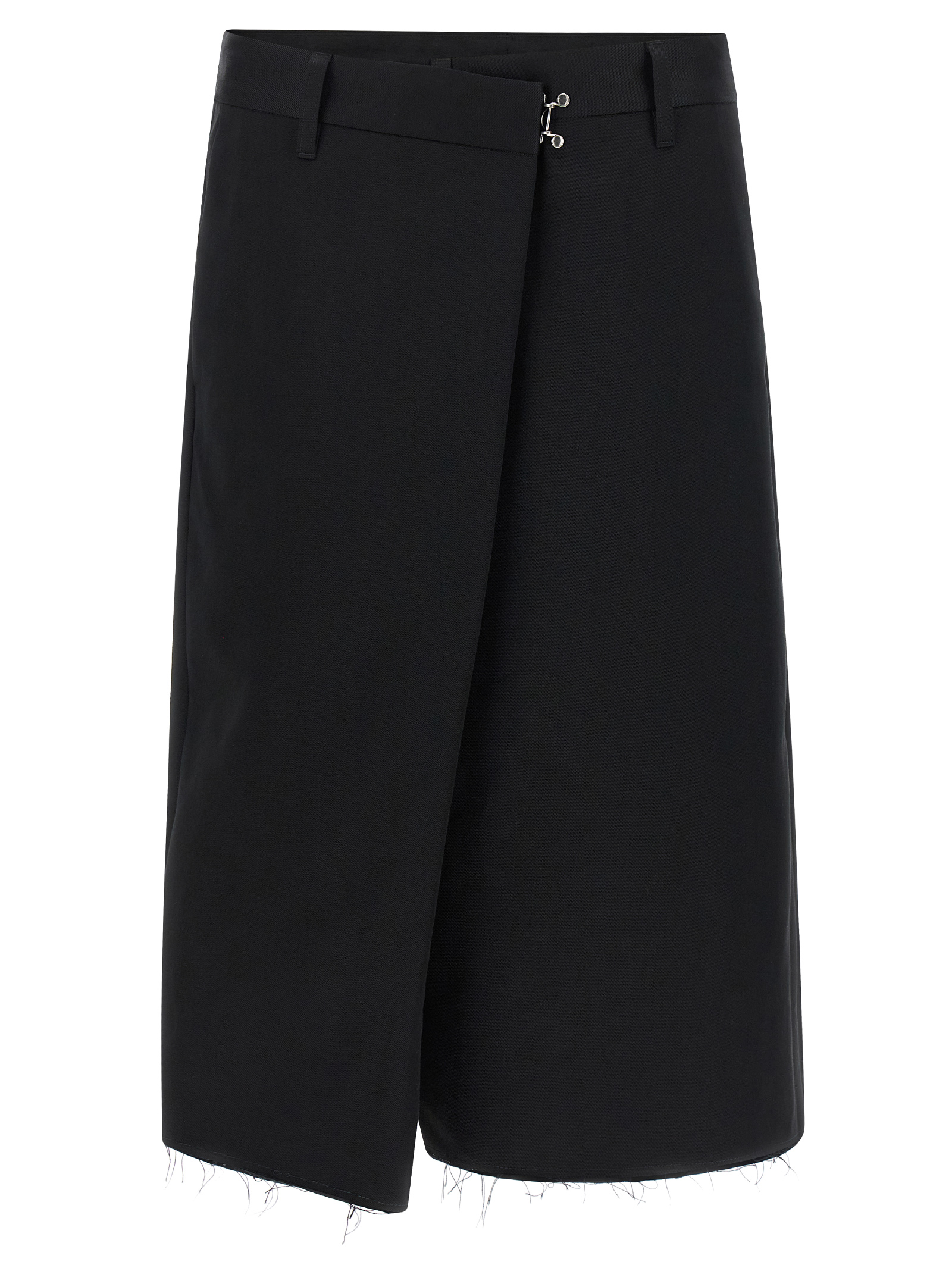 Black Cotton Bermuda Shorts