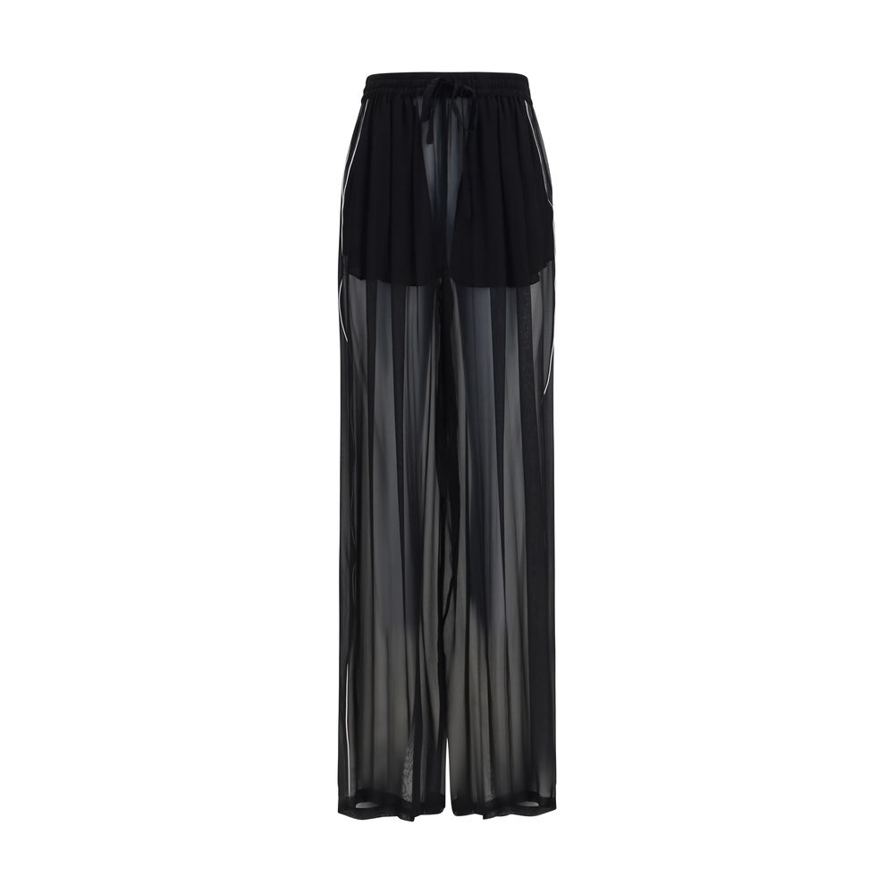 Black Silk Casual Pants