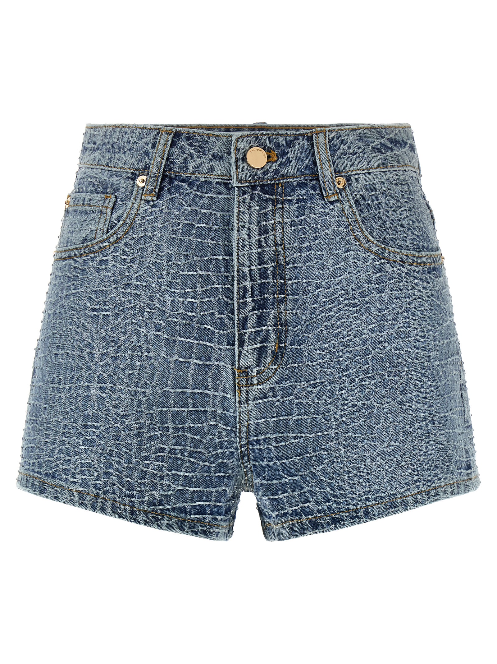 Blue Cotton Bermuda Shorts