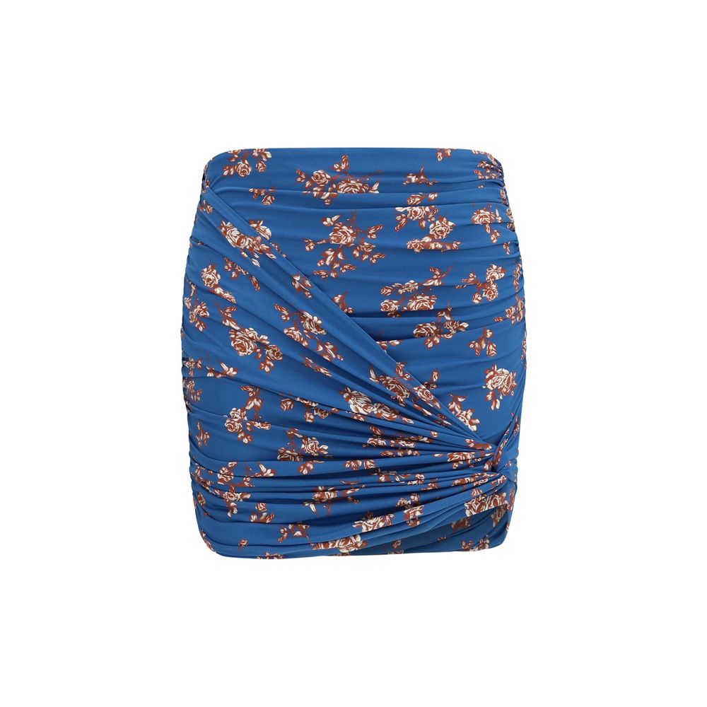 Blue Polyamide Mini Skirt