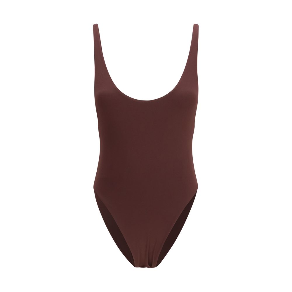 Bordeaux Polyamide One-Piece Swimsuit