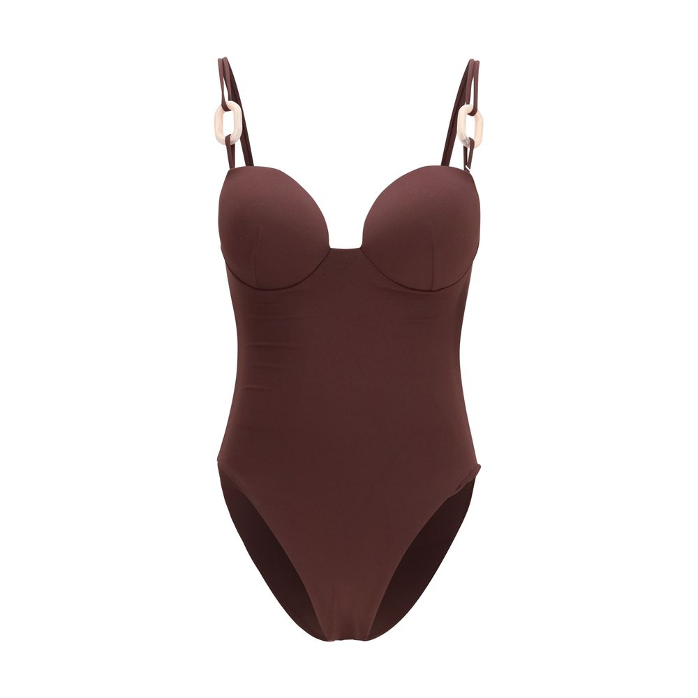 Bordeaux Nylon One-Piece Swimsuit