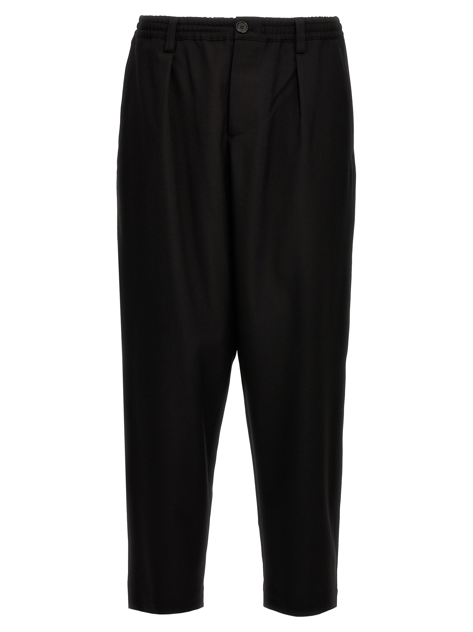 Black Virgin Wool Cropped Pants