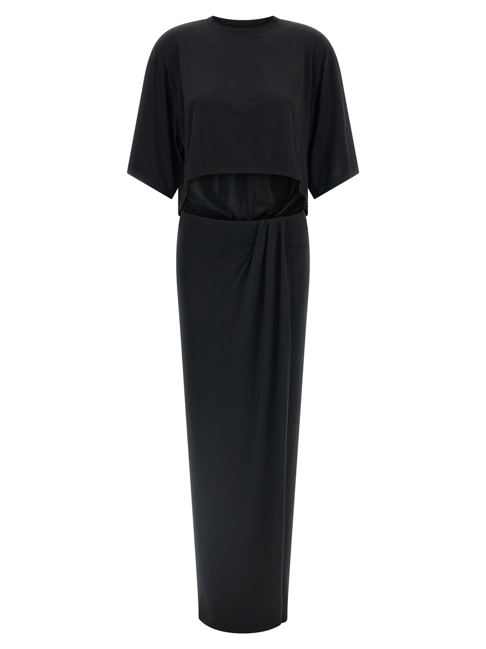 Black Polyester Long Dress