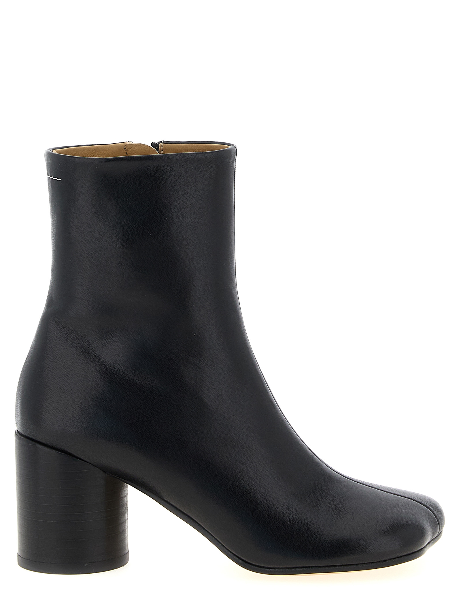 Black Polyester Ankle Boots