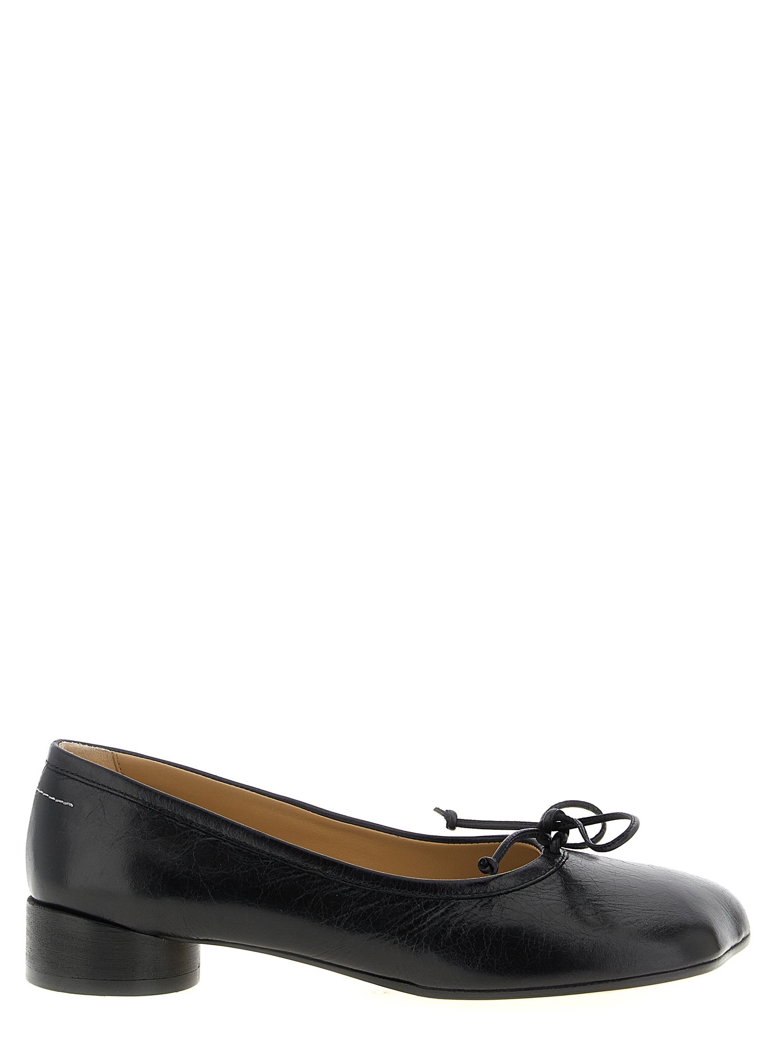 Black Calfskin Mid Heel Pumps