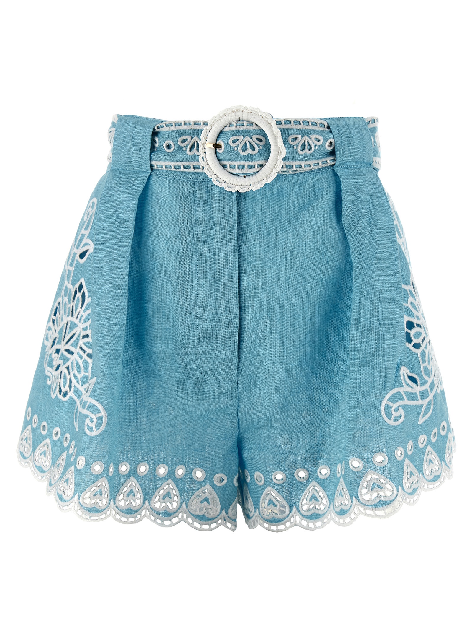 Blue Linen Bermuda Shorts