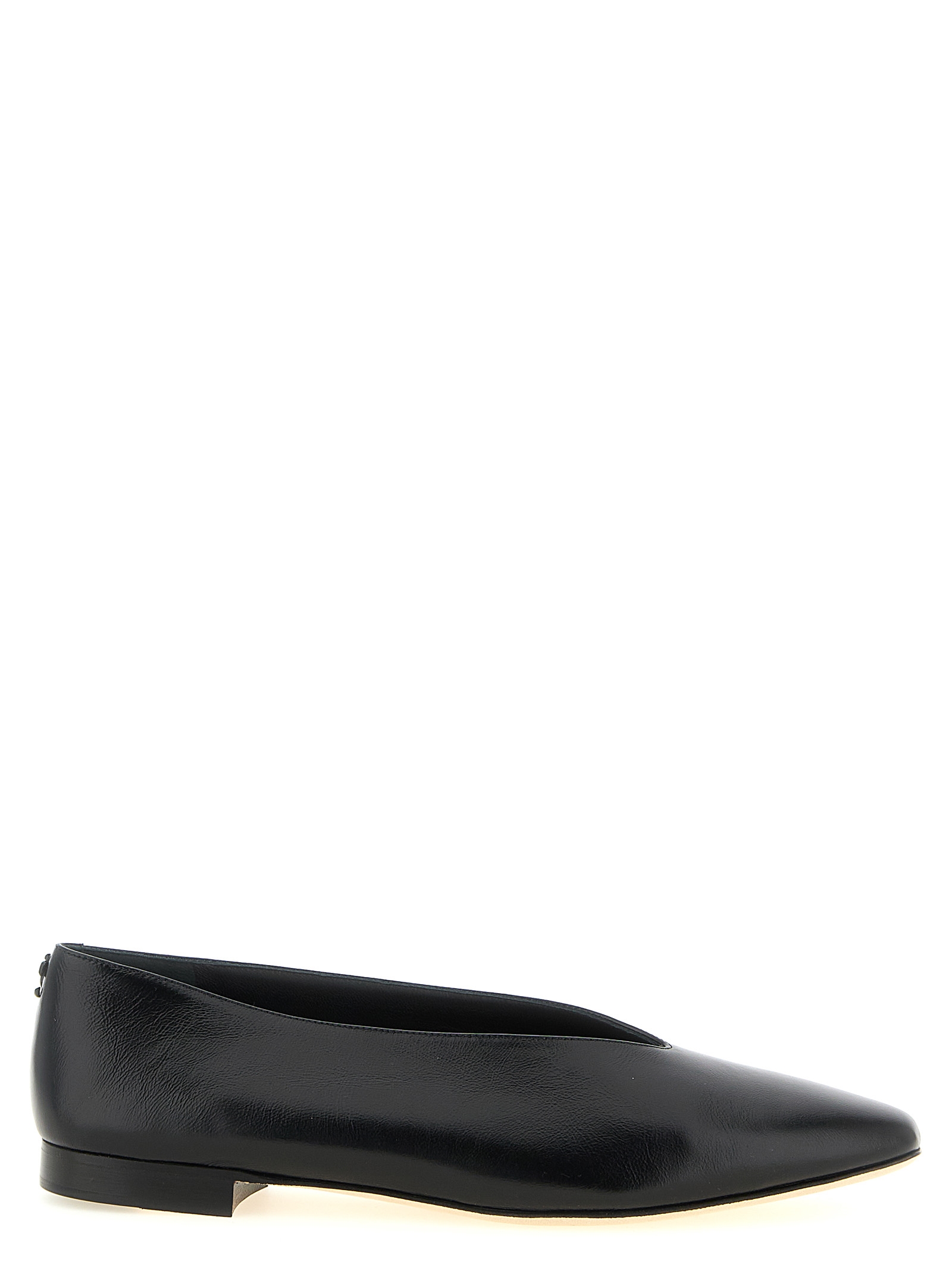Black Leather Ballet Flats