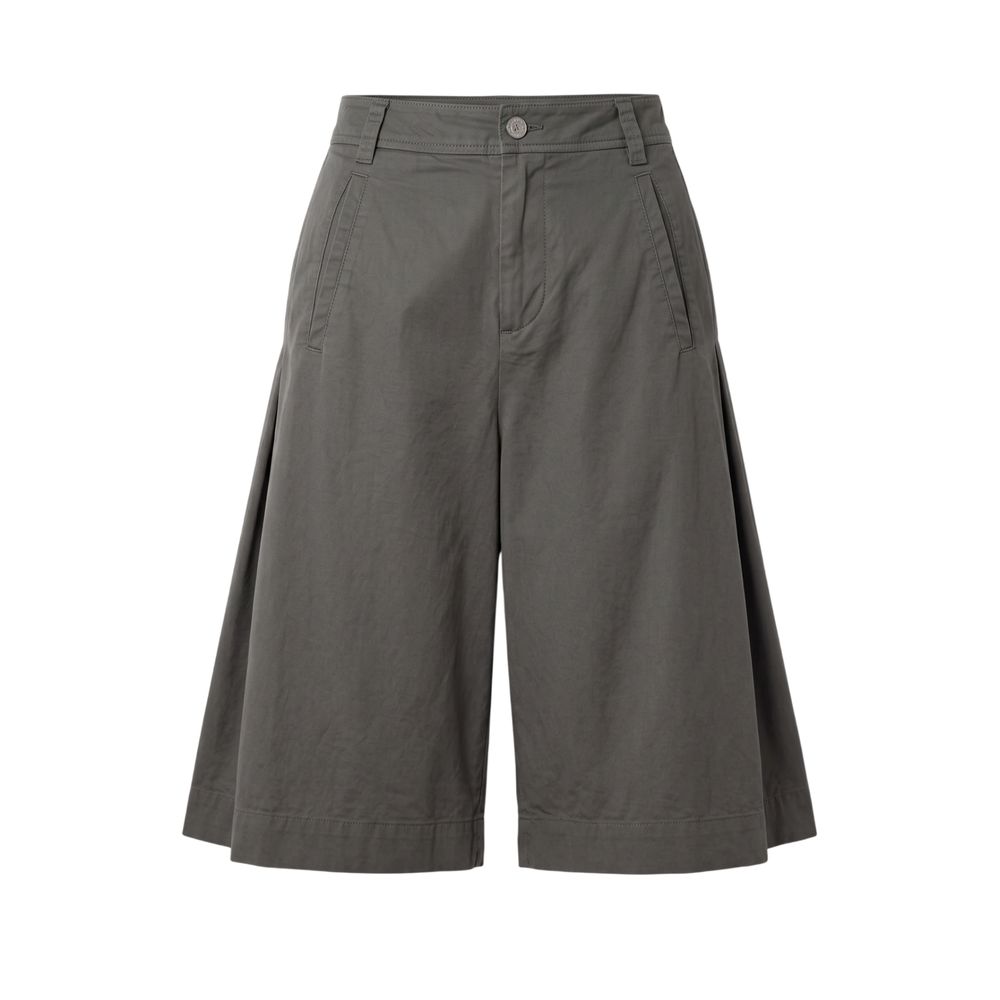 Grey Cotton Women Shorts