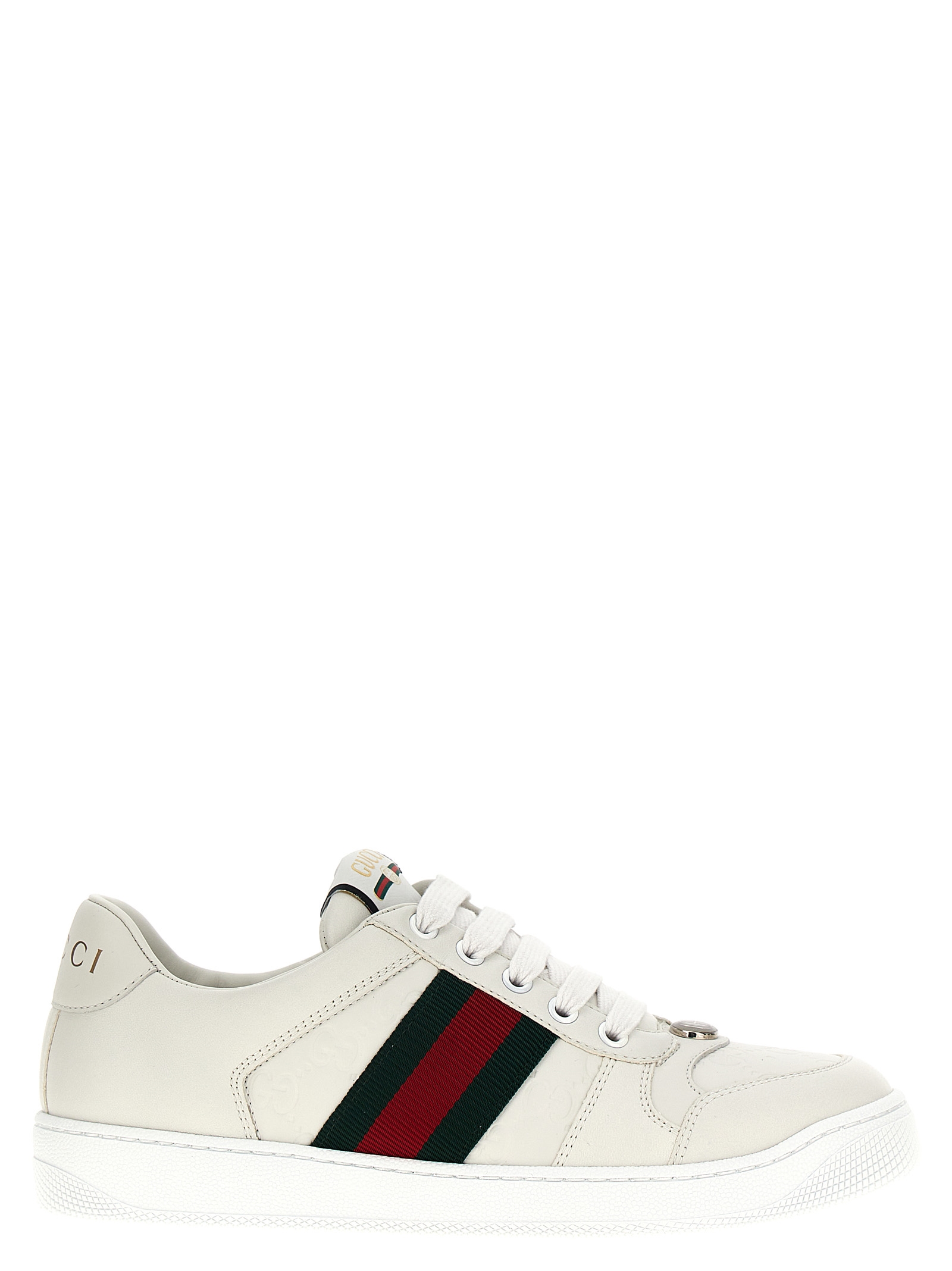 White Lamb Leather Low Top Sneakers