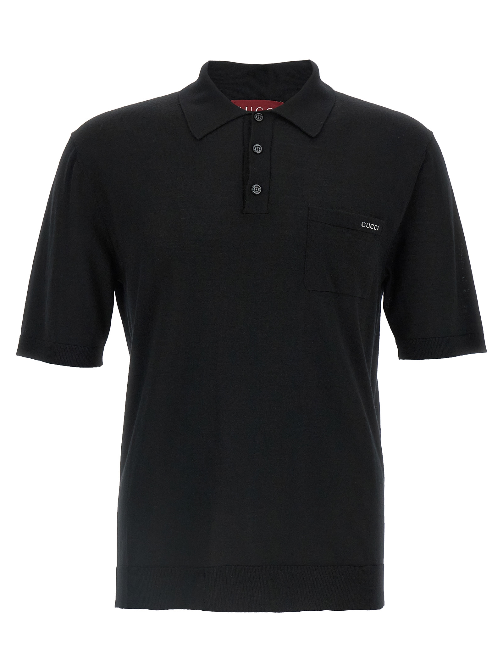 Black Wool Polo Shirt
