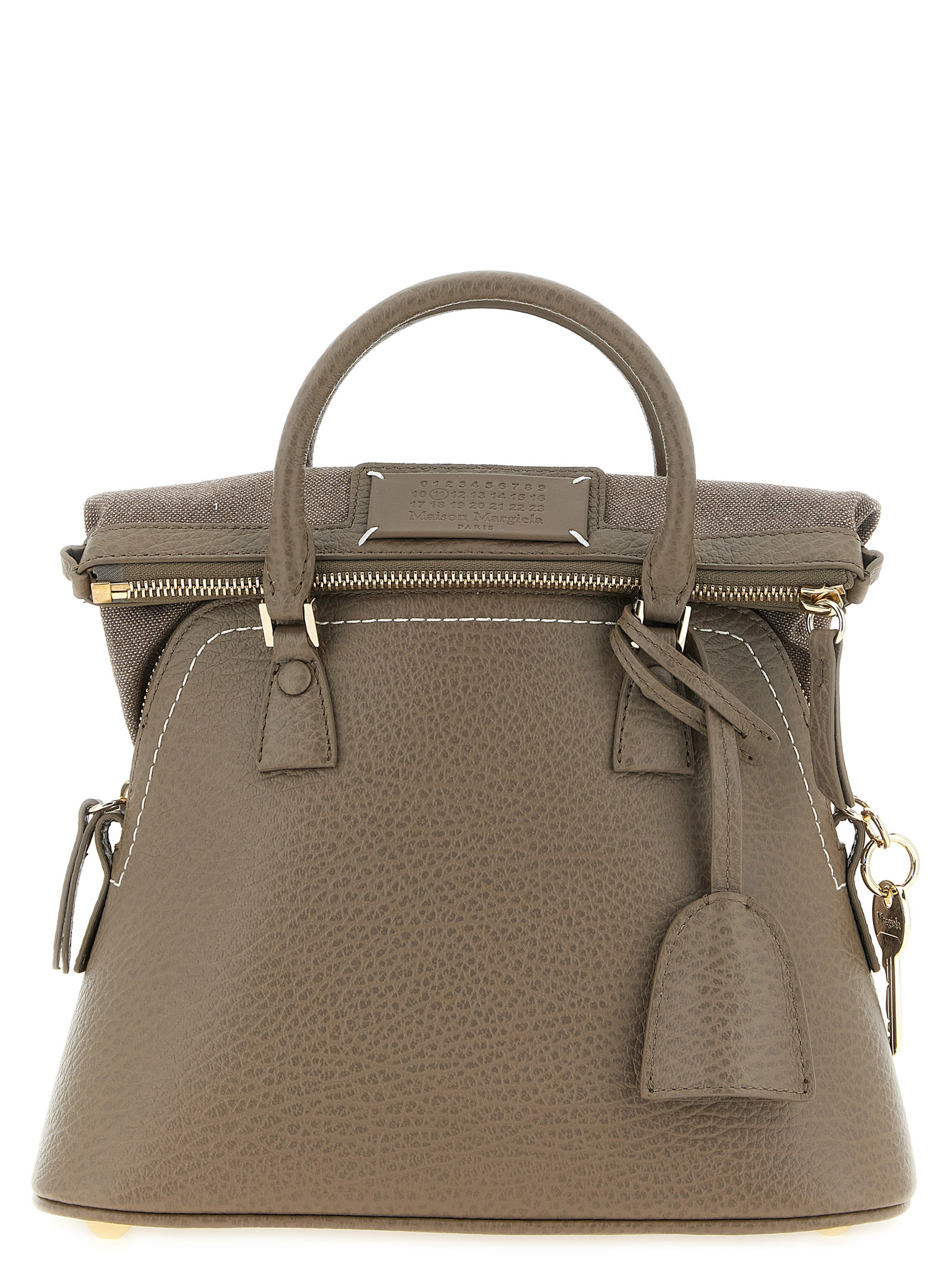 Gray Calfskin Shoulder Bag