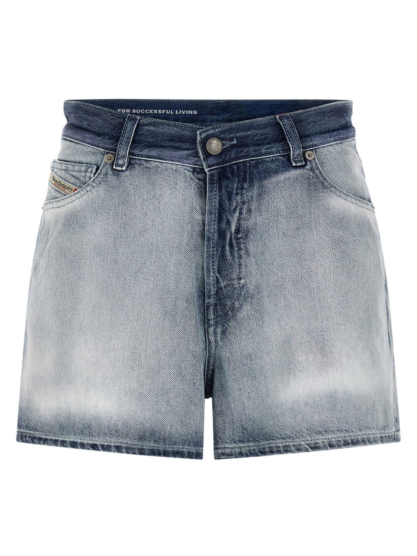 Blue Cotton Bermuda Shorts