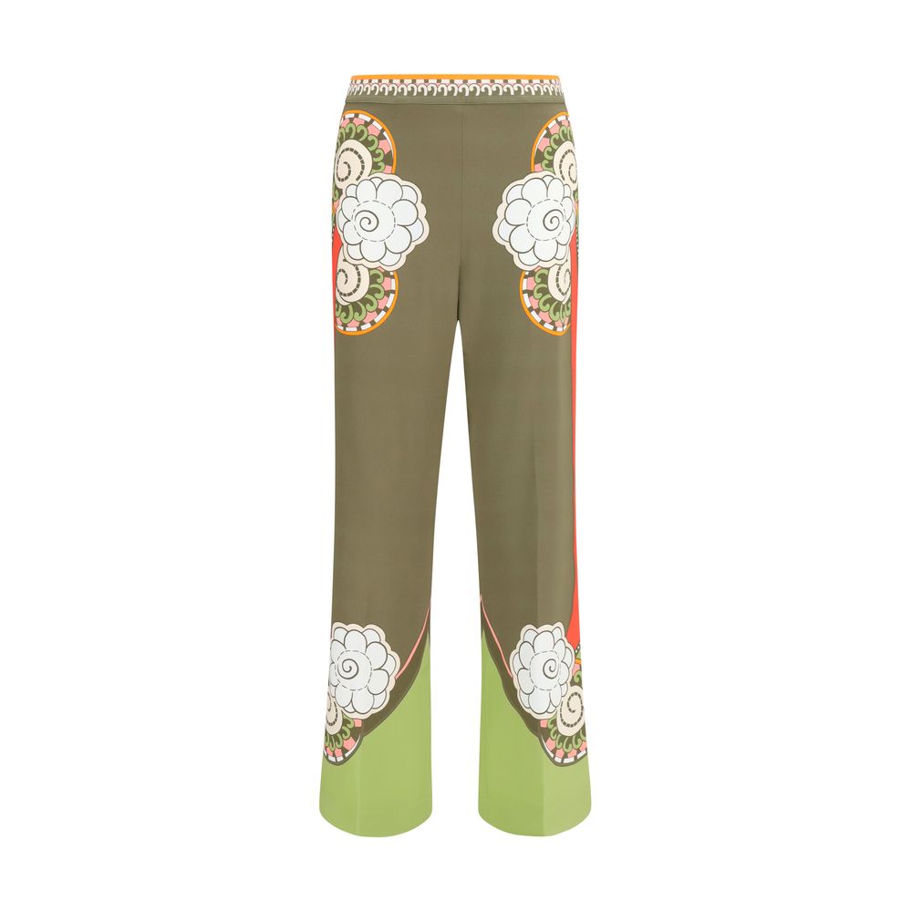 Multicolor Viscose Casual Pants