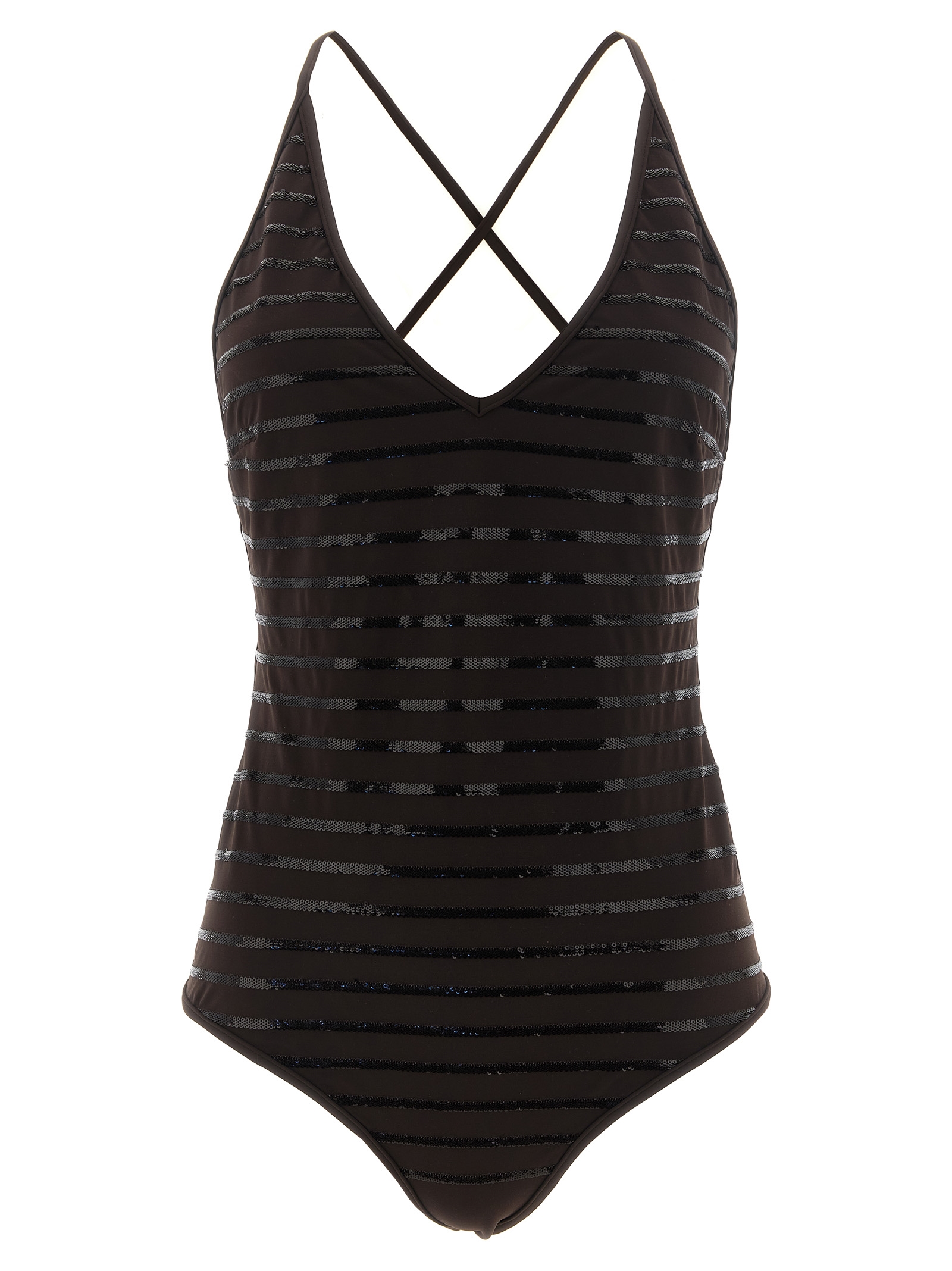 Brown Polyamide One-Piece Swimsuit