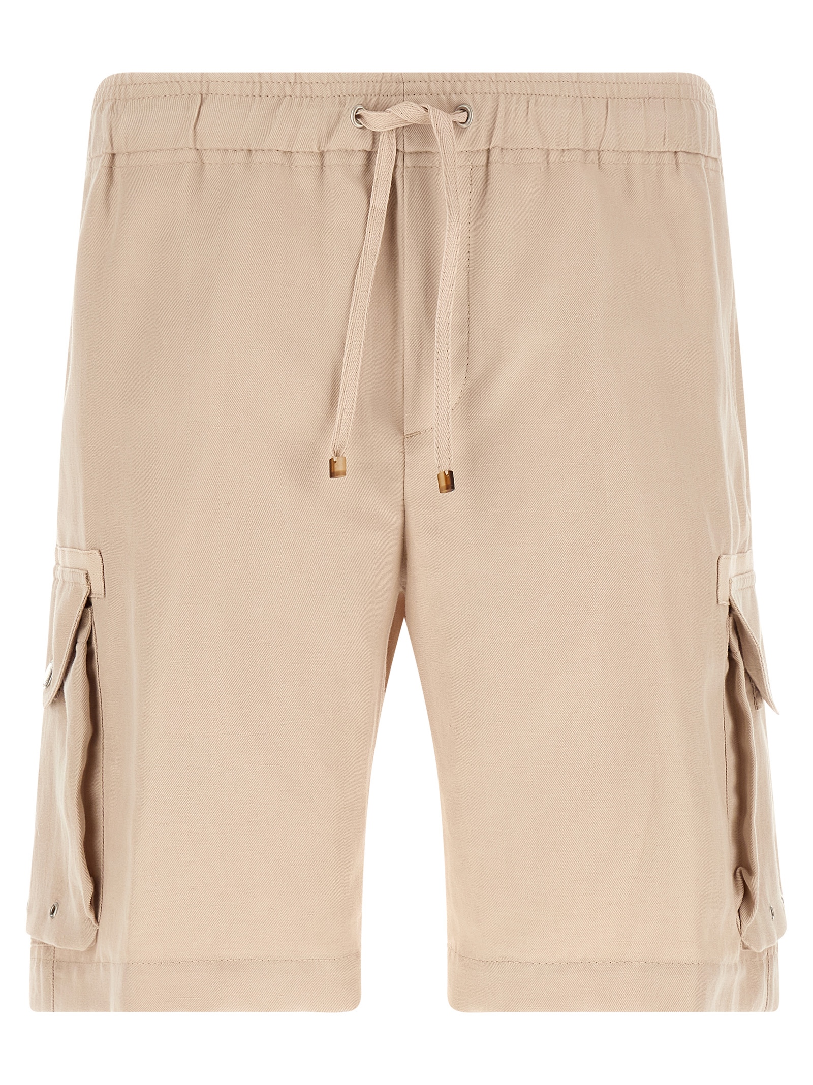 Beige Linen Bermuda Shorts