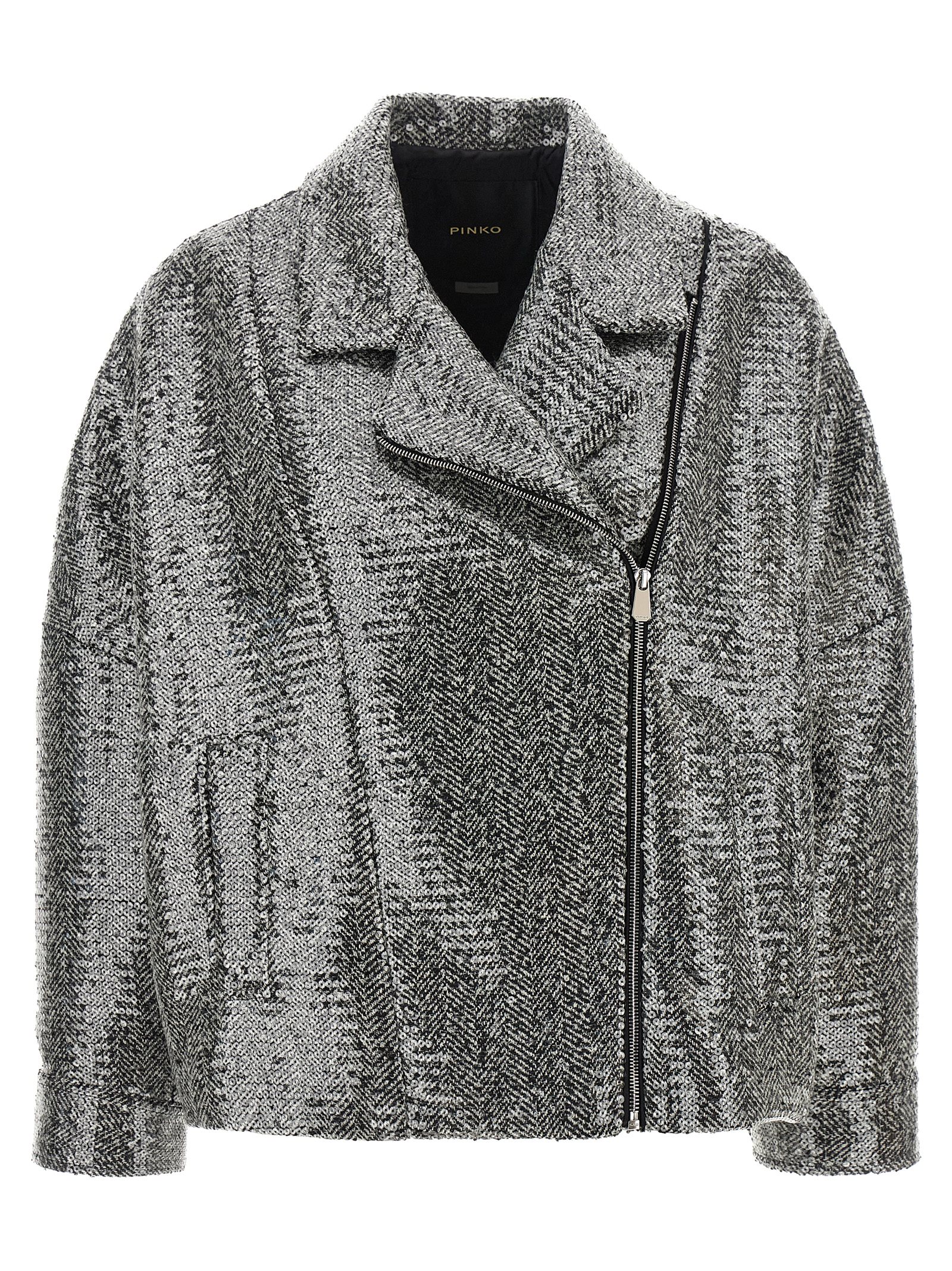Silver Polyester Bomber