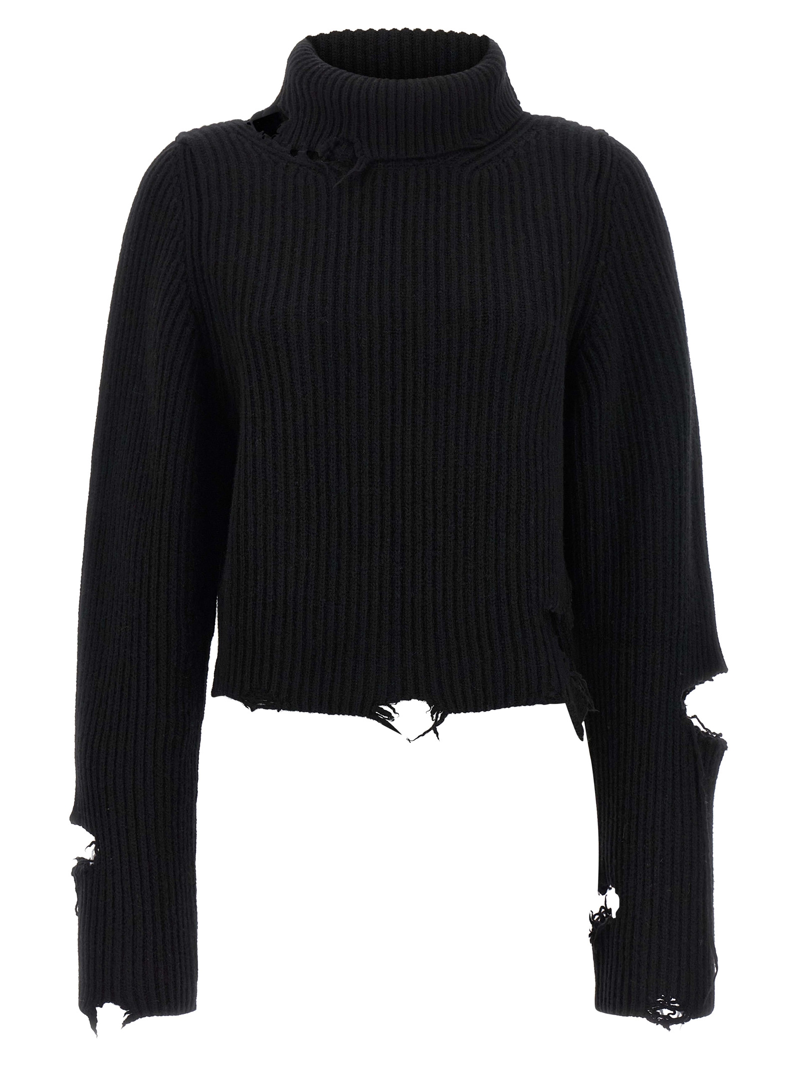 Black Merino Wool Cardigan