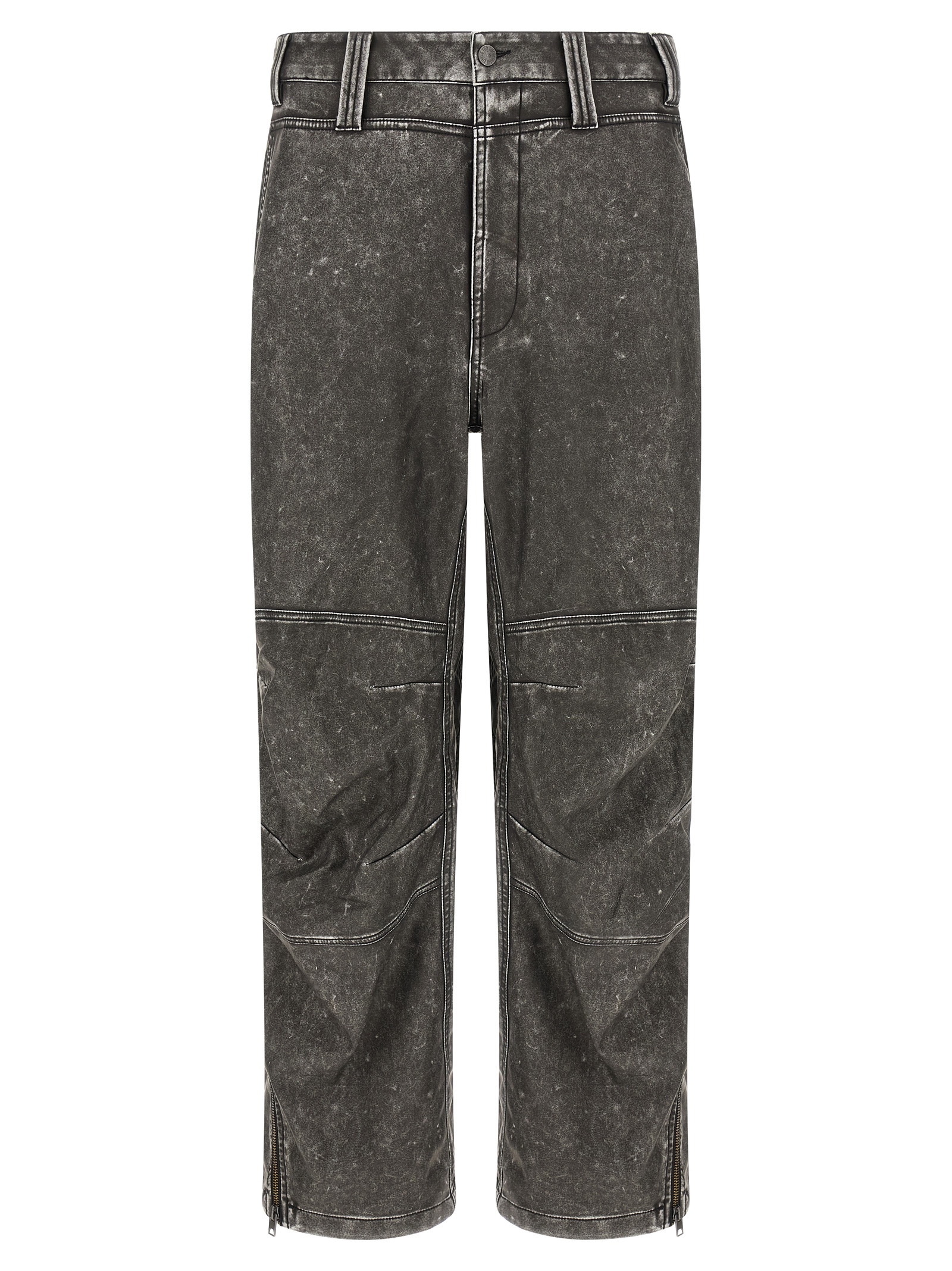 Gray Polyethylene Casual Pants