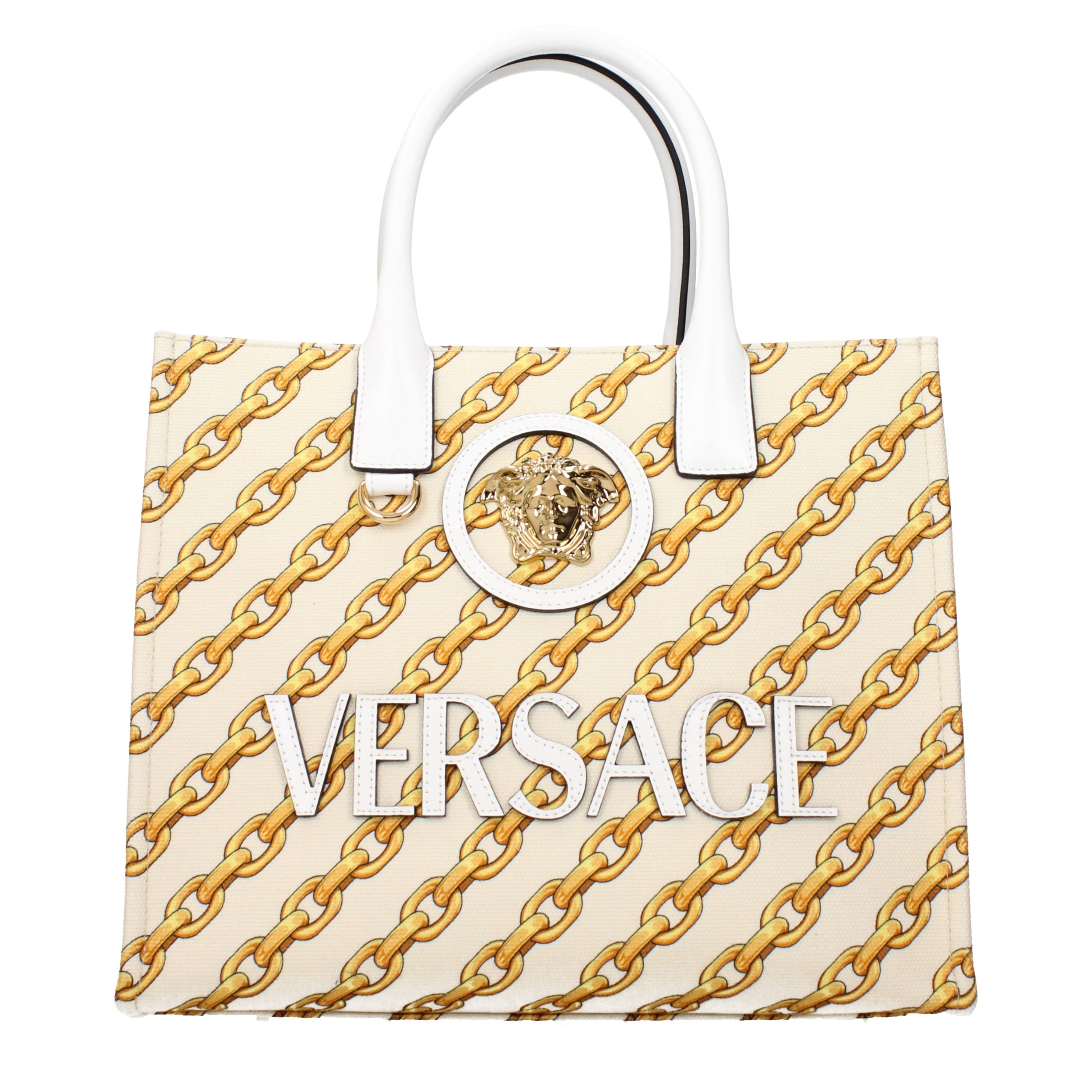 Beige Fabric Handbag