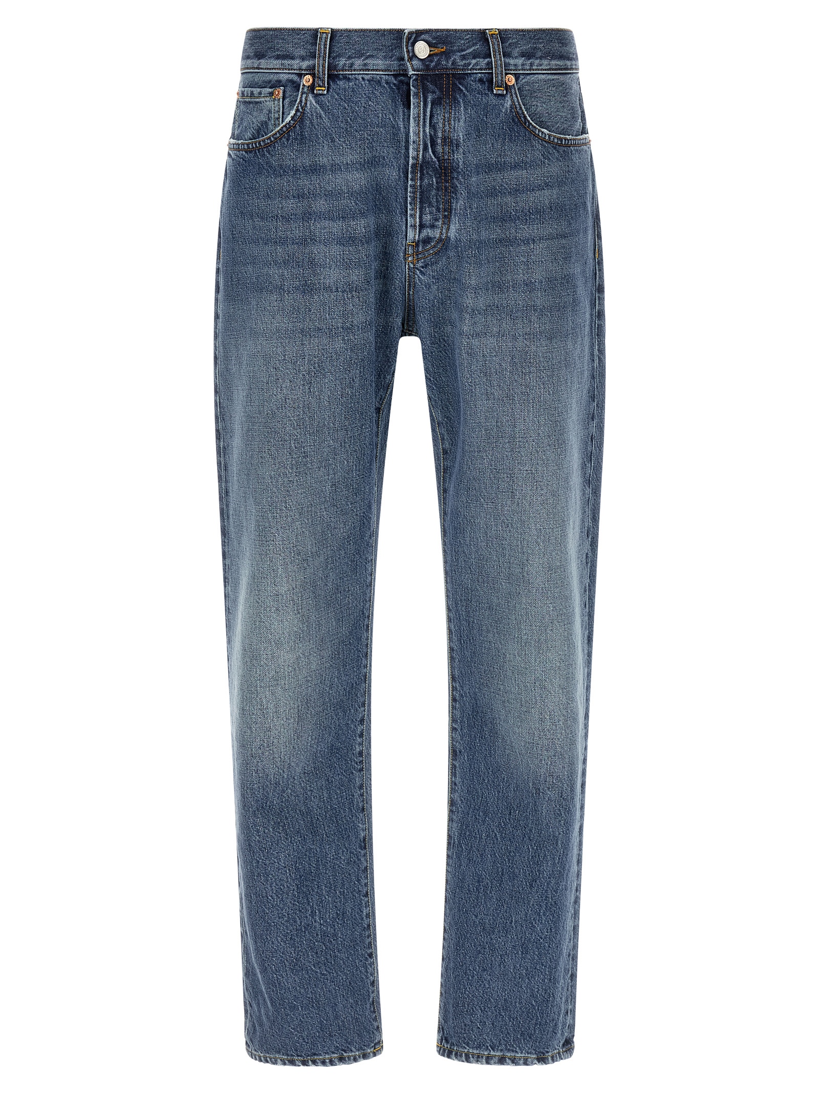 Blue Cotton Relaxed Fit Jeans