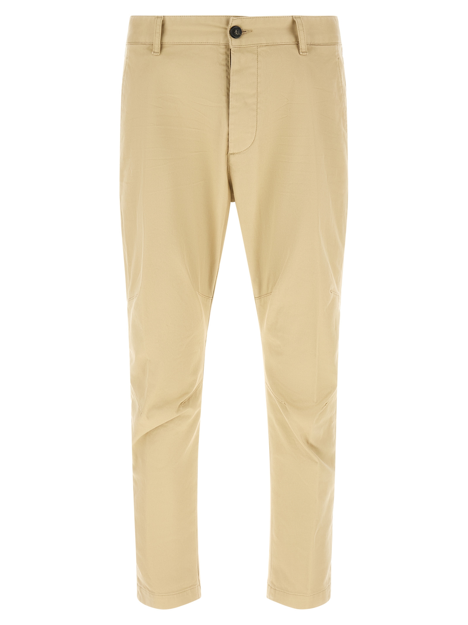Beige Cotton Cargo Pants