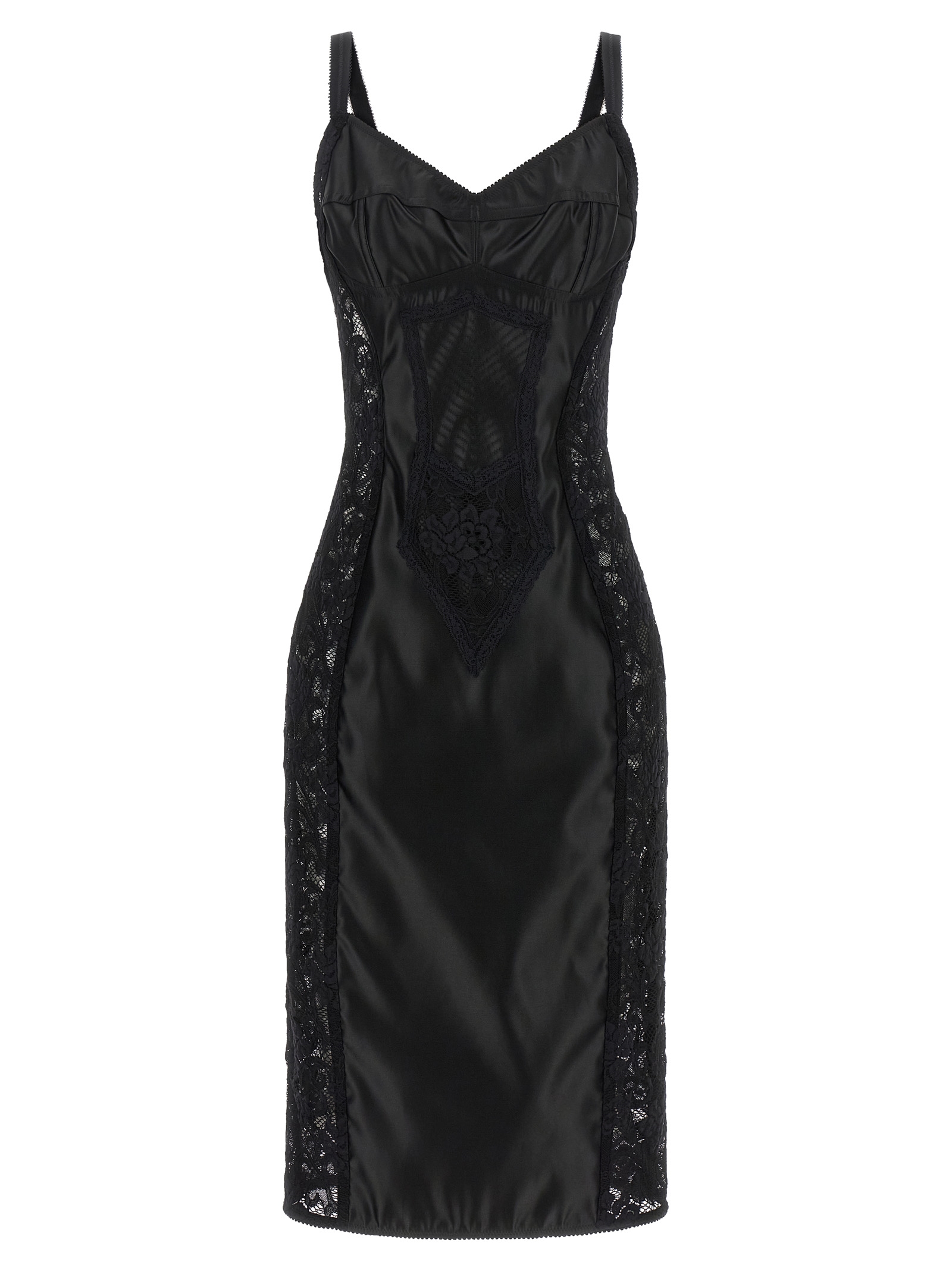 Black Polyamide Midi Dress