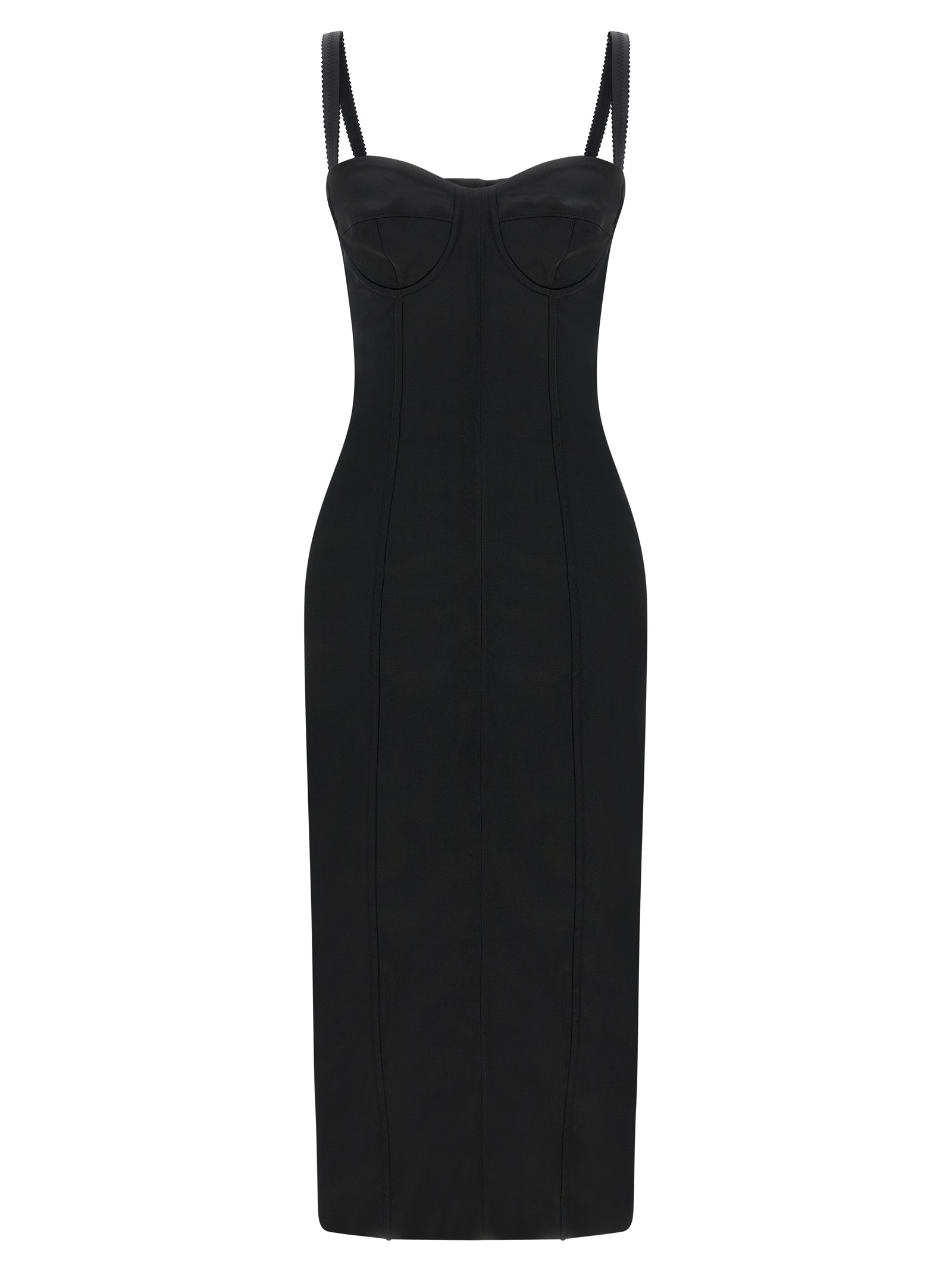 Black Acetate Midi Dress